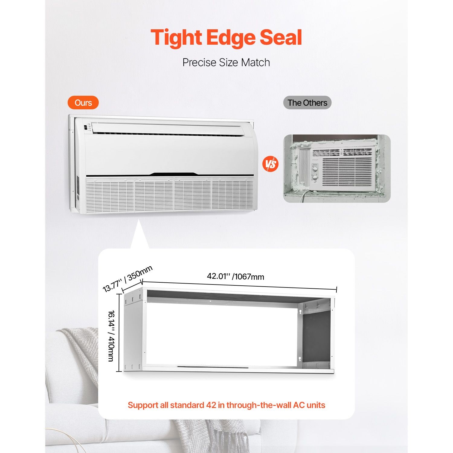 Air Conditioner Wall Sleeve, 42 in Through the Wall Air Conditioner Sleeve, Wall