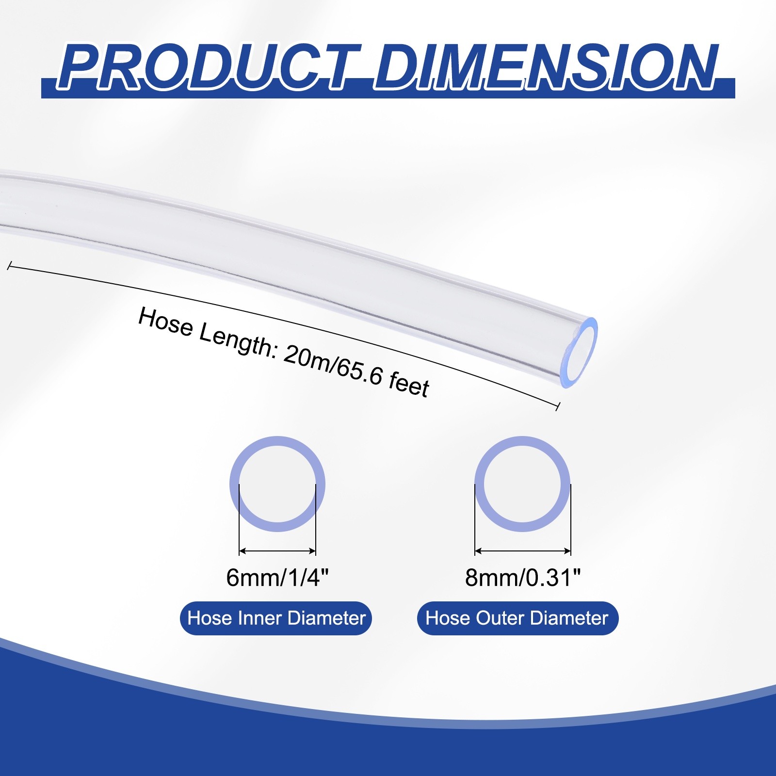 65.6Ft 1/4″ ID x 5/16″ OD Air Conditioning Exhaust Pipe for Universal AC