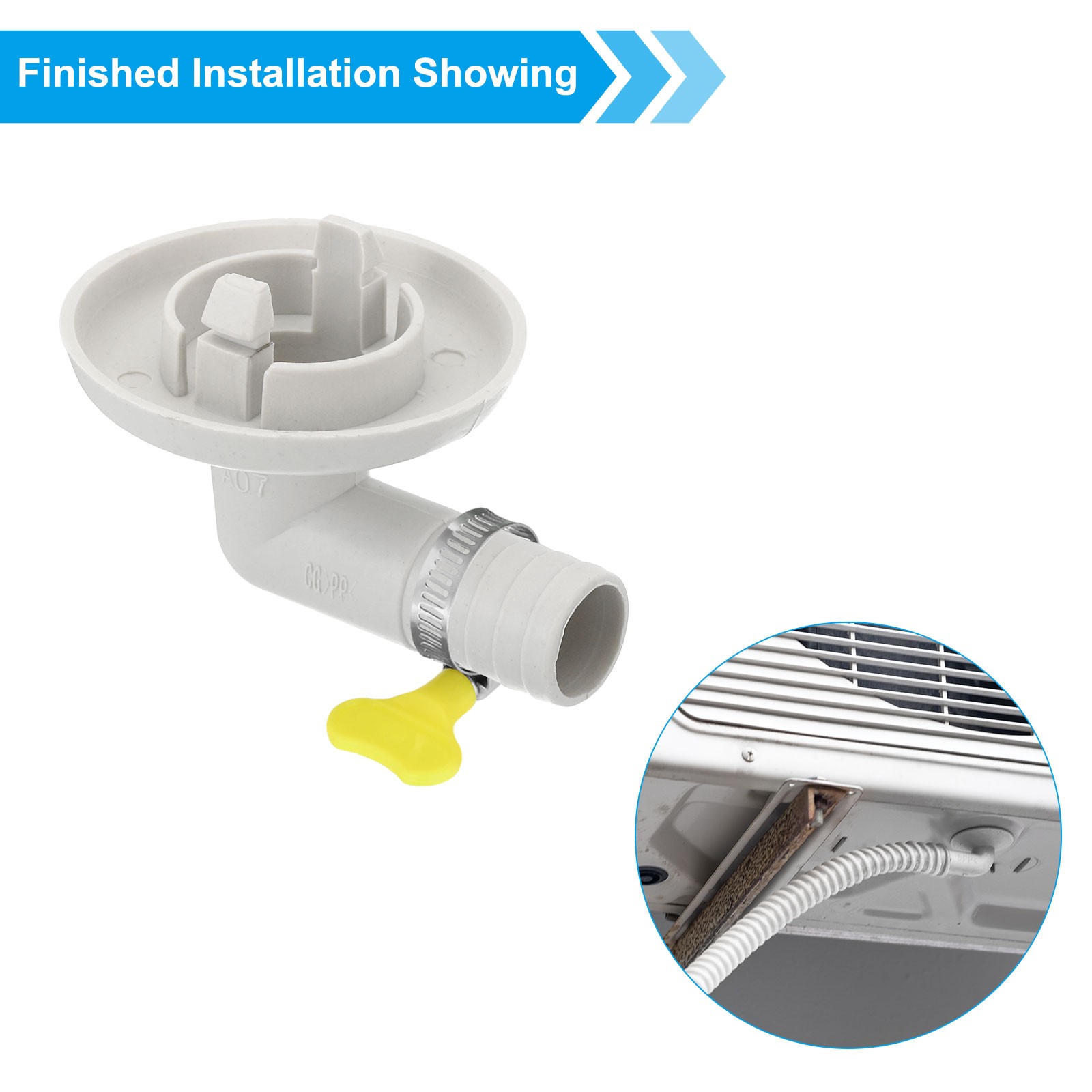 1pcs 27mm Air Conditioner Drain Hose Connector with Clamp, White Style 9