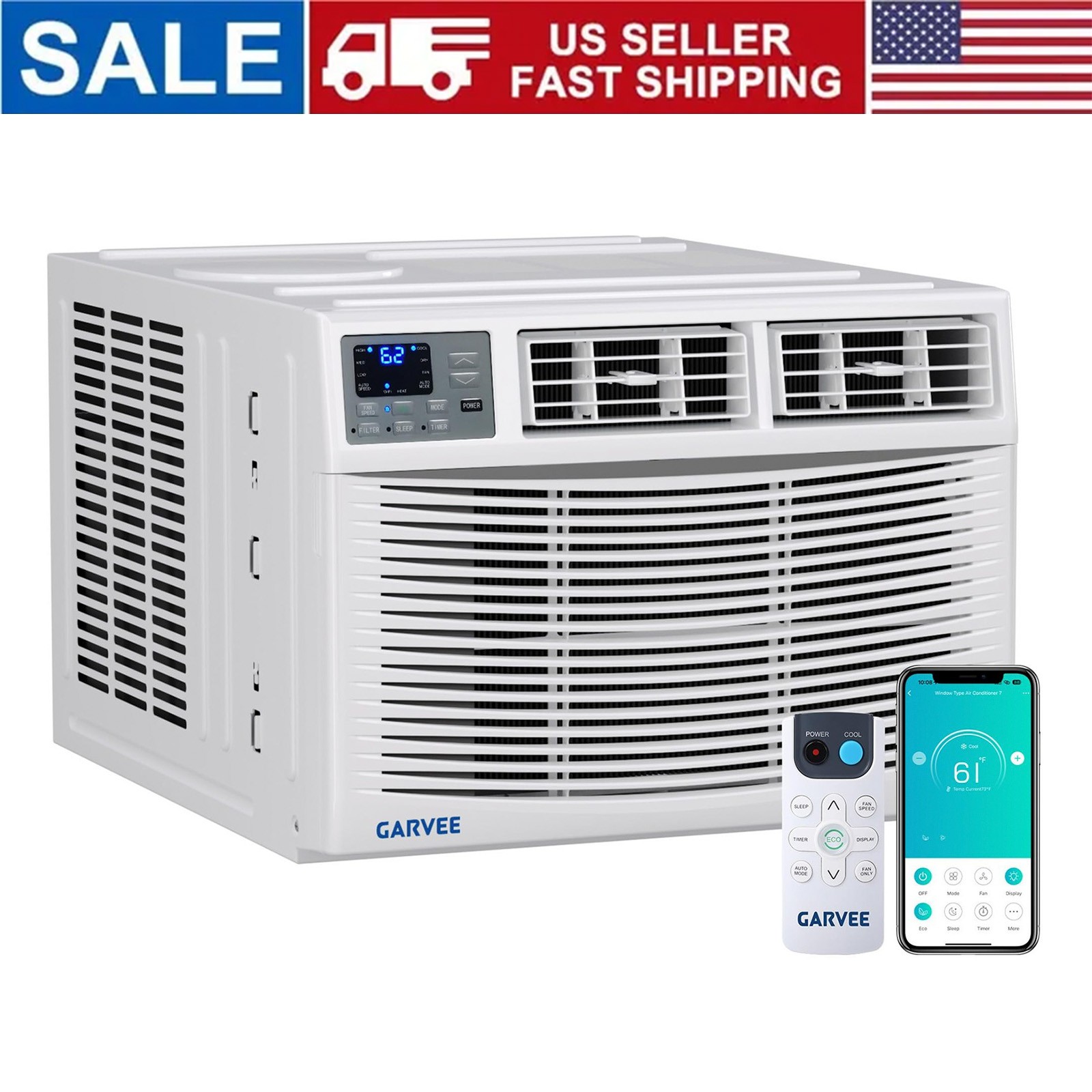 Window Air Conditioner & Heater 8000 BTU Cools & Heats Rooms up to 350 Sq. Ft