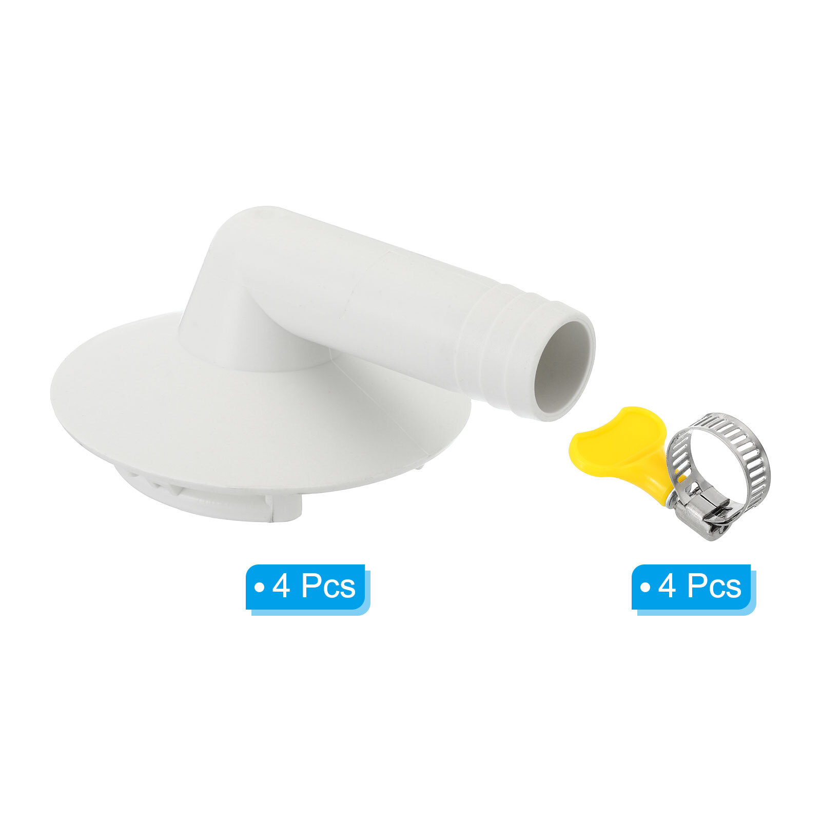 4pcs 42mm Air Conditioner Drain Hose Connector with Clamp, White Style 1