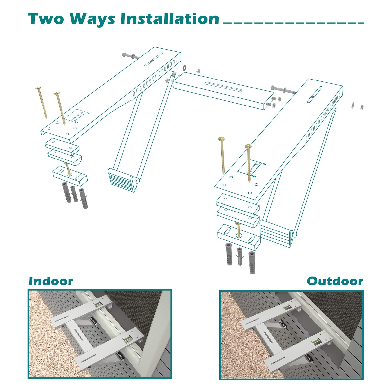 Window AC Support Brackets,Up to 200lbs,Fits 9000 to 24000 BTU Air Conditione…