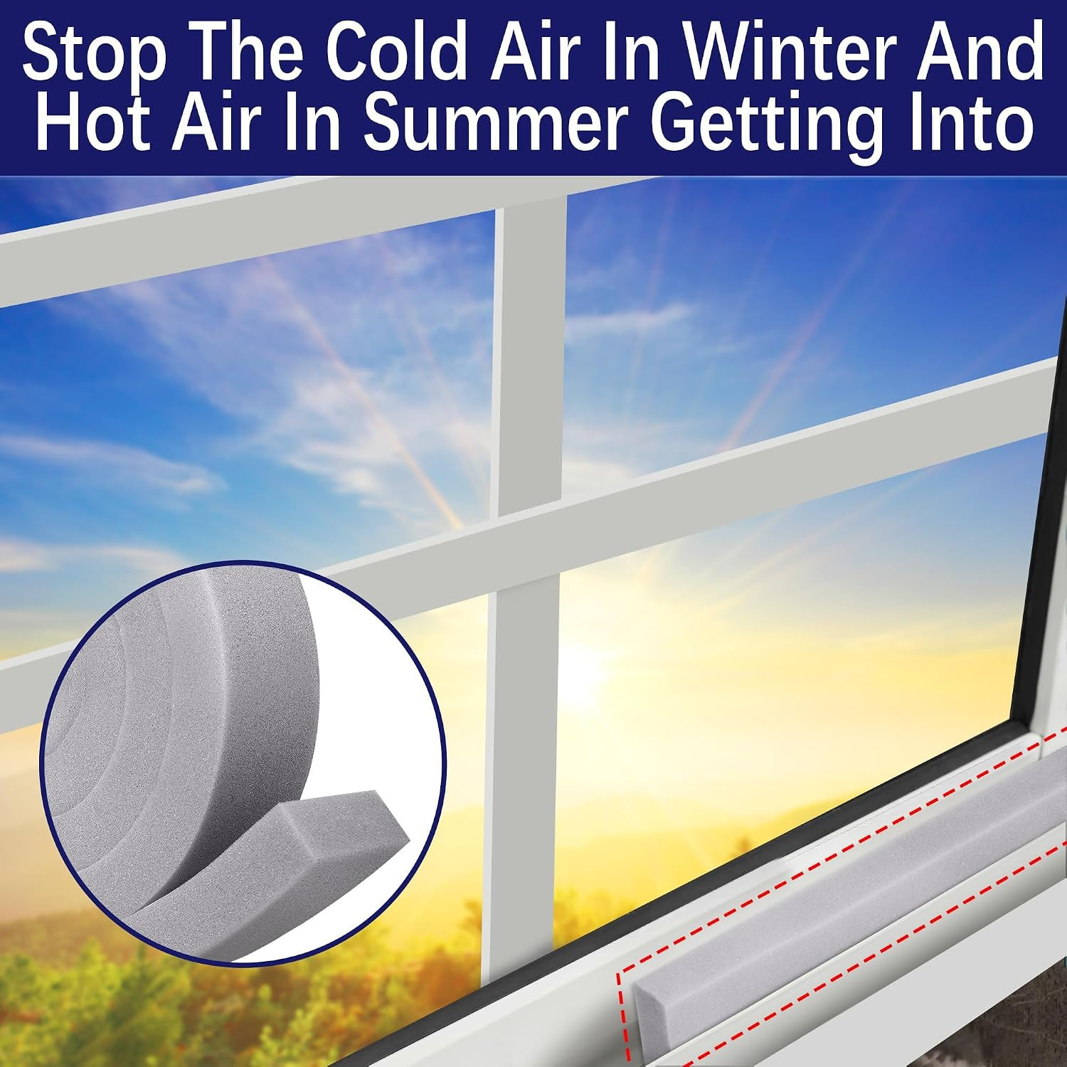 2 Pcs Air Conditioner Foam Tape-2” X 1” X 6.5 Ft Foam Air Conditioner Weathers