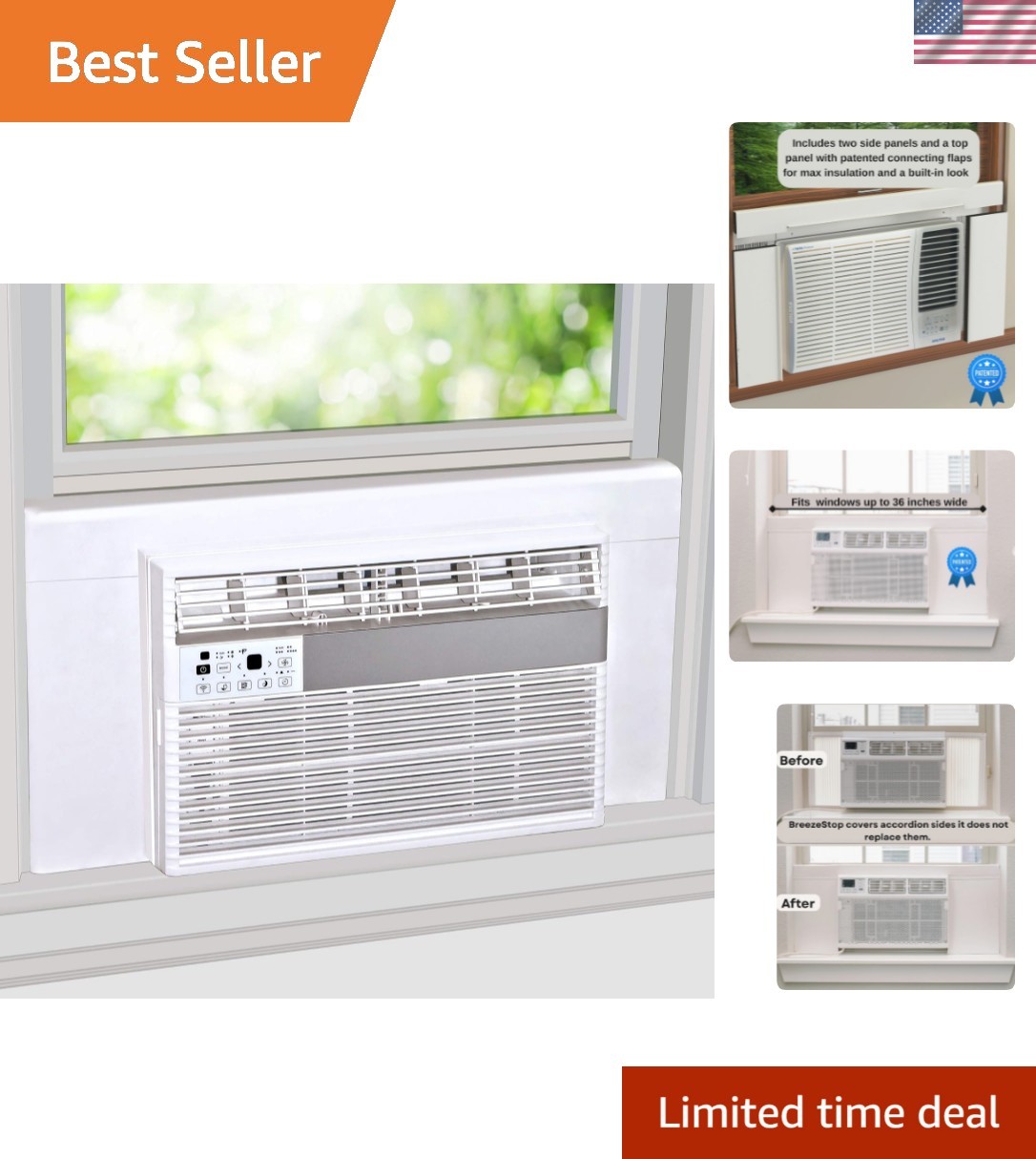Surround Insulation Side Panels White for Window AC Unit Indoor Air Condition…