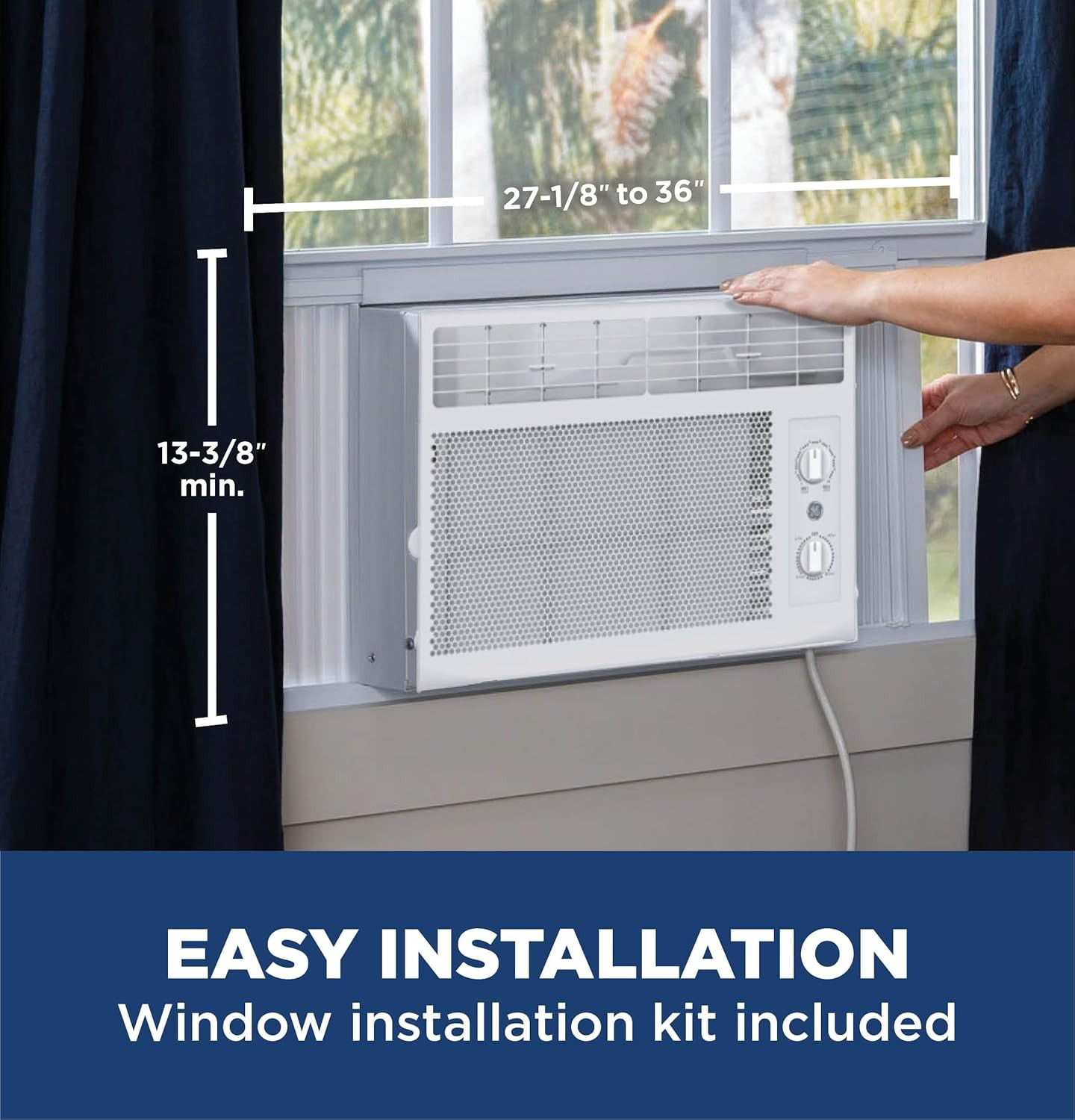 GE Window Air Conditioner 5,000 BTU AC Unit for Small Rooms up to 150 Sq Ft with