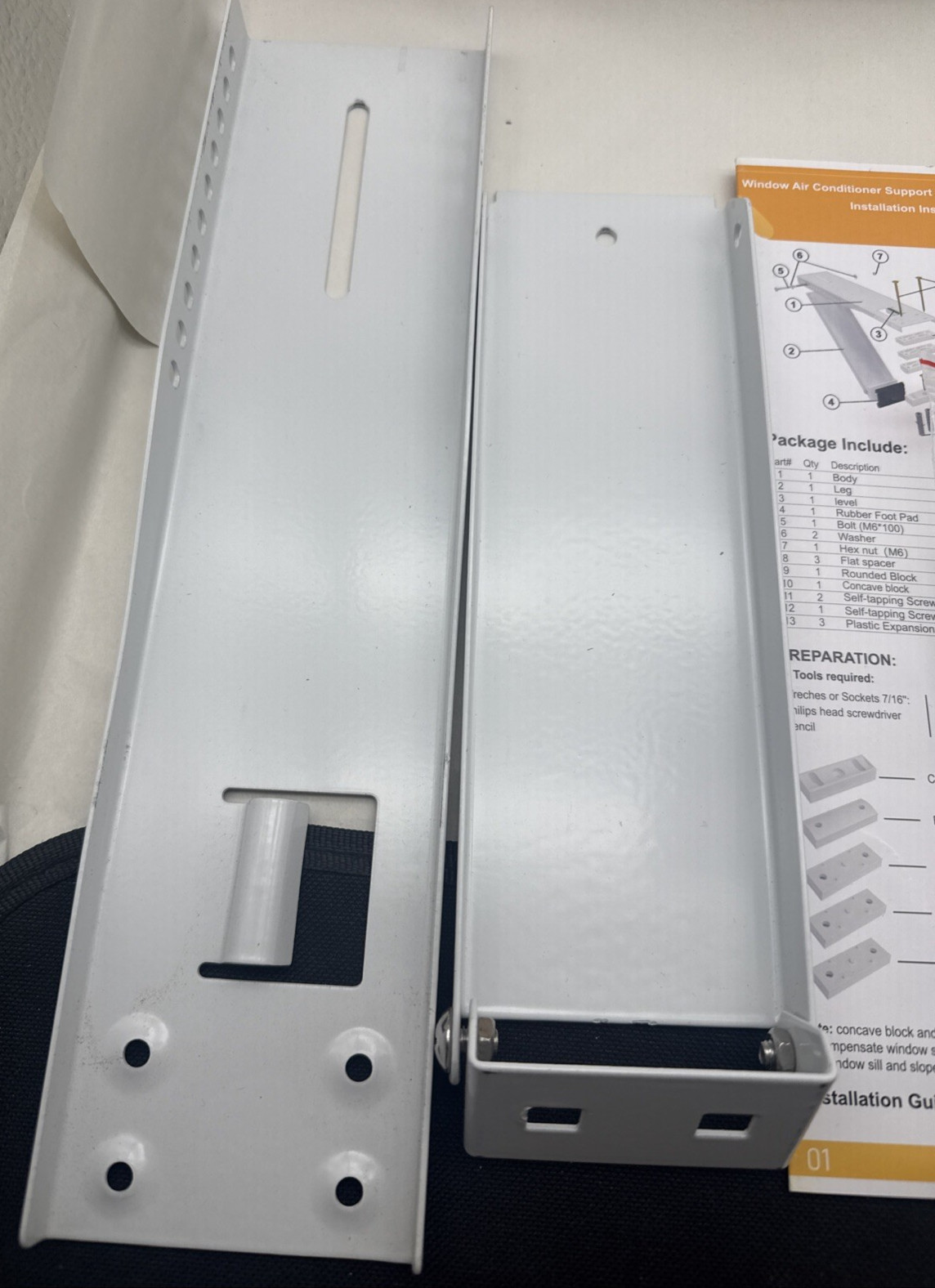 Window Air Conditioner Bracket Up to 85 lbs Designed to Fit 5,000 to 12,000 read