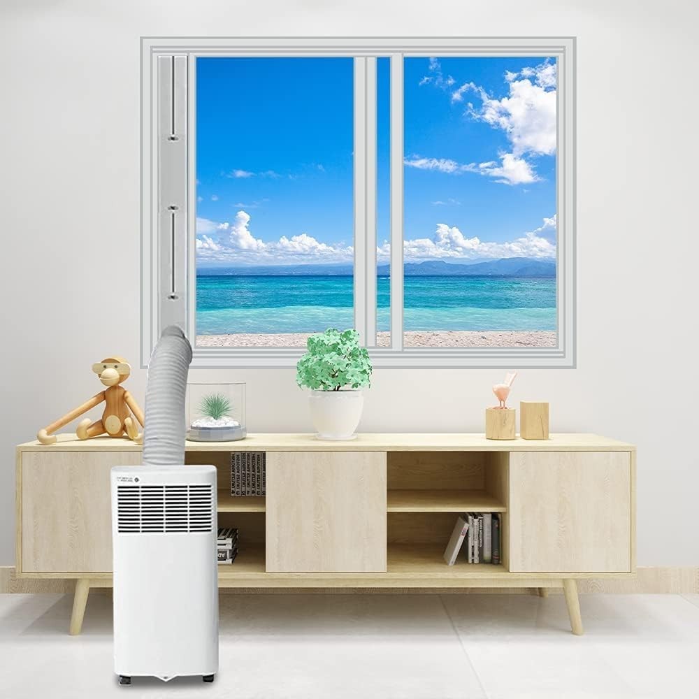 Portable Air Conditioner Window Kit Adjustable Sliding Window Vent Seal Plate