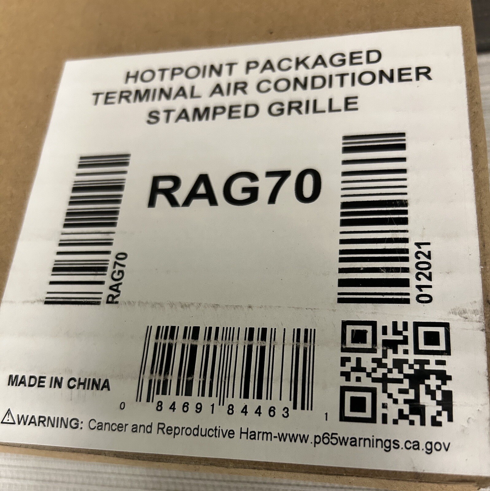RAG70 Hotpoint Packaged Terminal Air Conditioner Stamped Grille