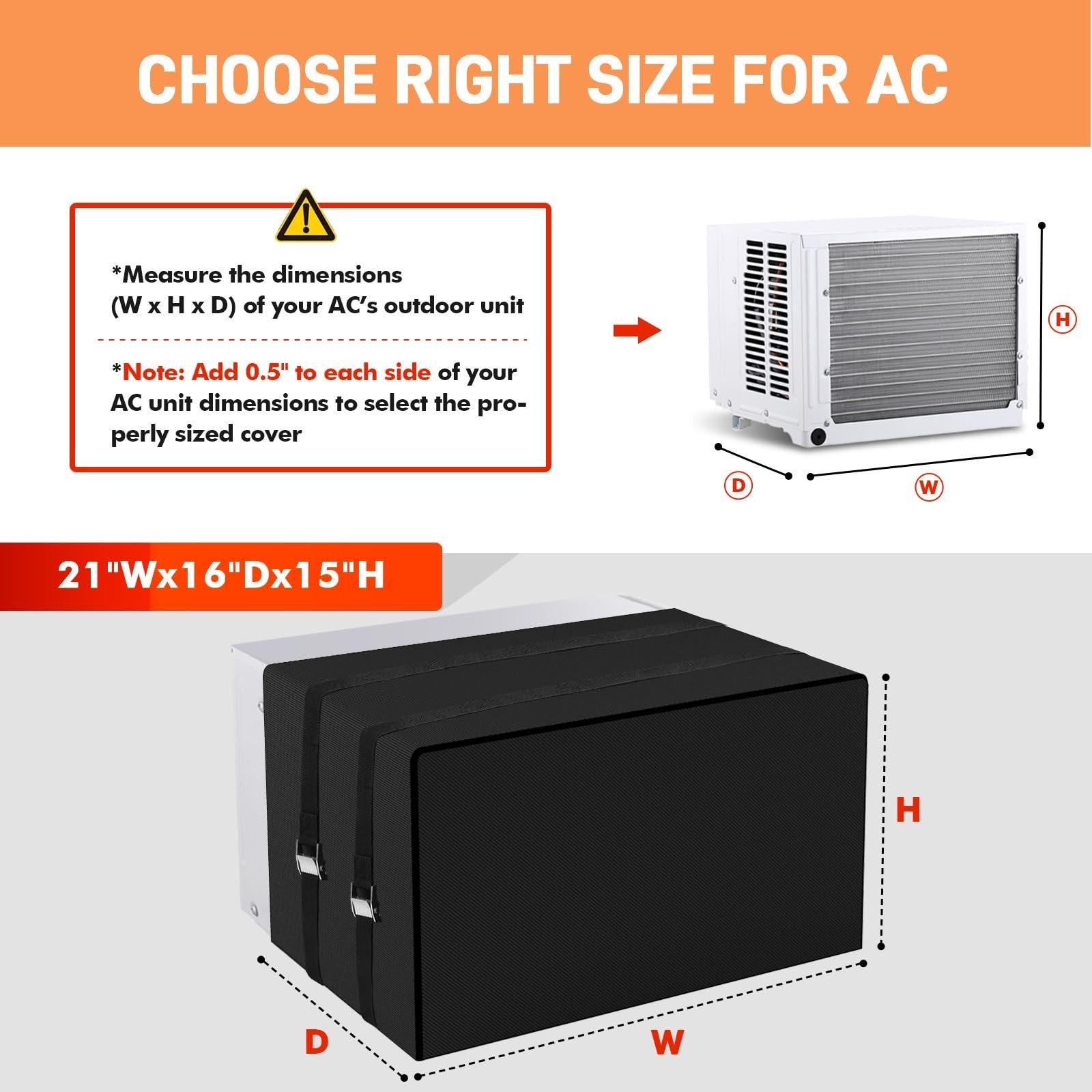 Winter Insulation Cover for Window Air Conditioner – Waterproof, Windproof, 21″x