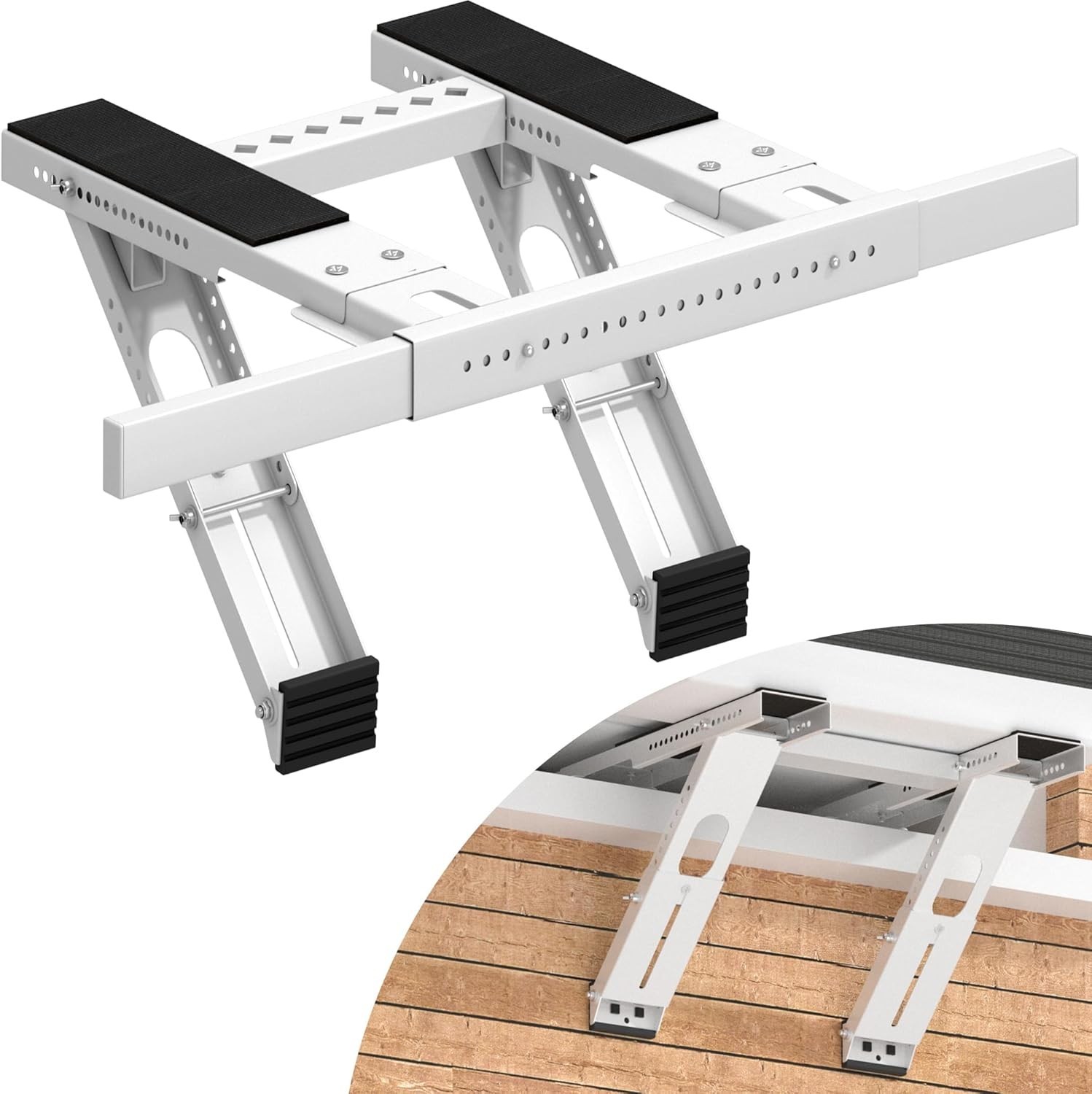 No-Drill 300 lbs Window AC Bracket with Anti-Slip Pads for Secure Installation