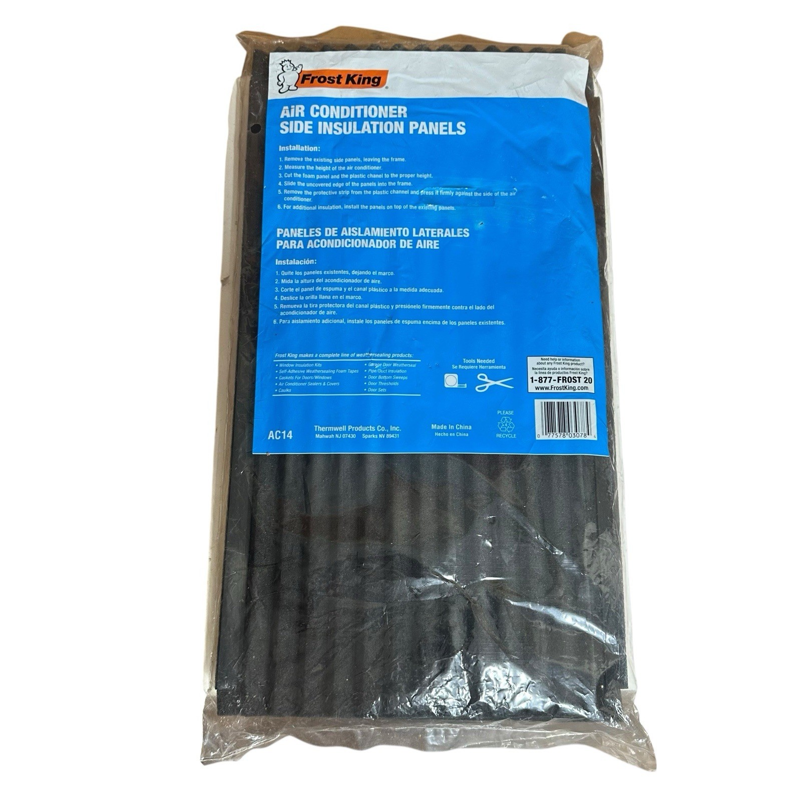 Frost King Window Air Conditioner Foam Side Insulation AC14 2-Panels 18x9x7/8”