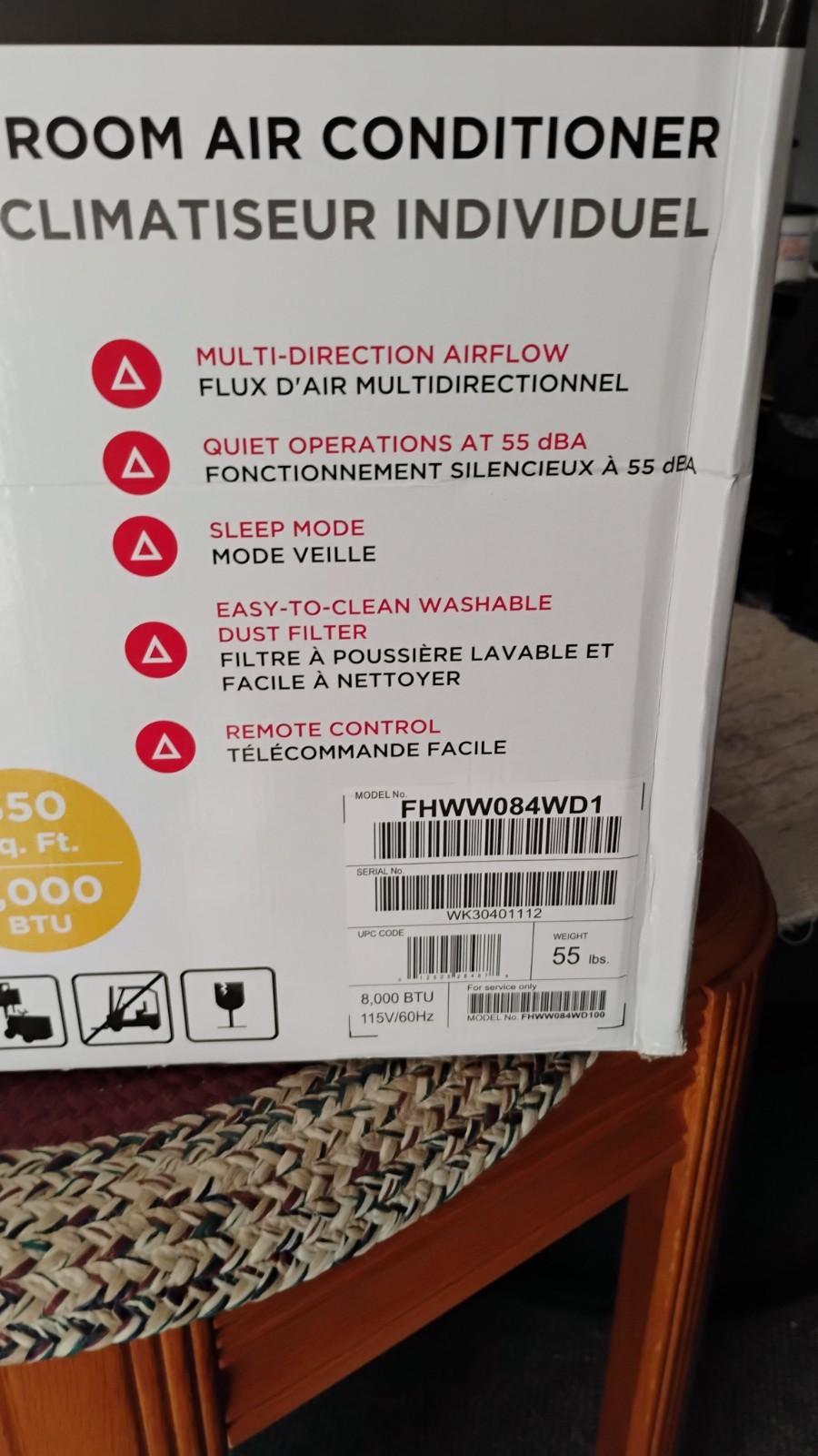 Fridgedaire 8000 BTU Digital AC WiFi Enabled Model # FHWWO84WD1,W/ Rem. $265 OBO