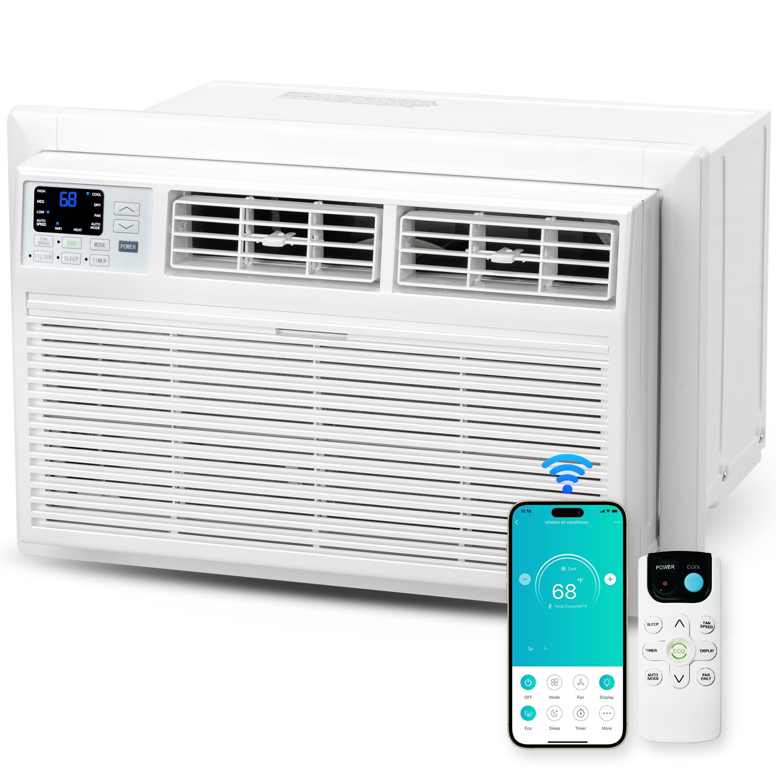 10000 BTU 230-Volt Through-the-Wall Air Conditioner W/ Heat Remote &APP Control