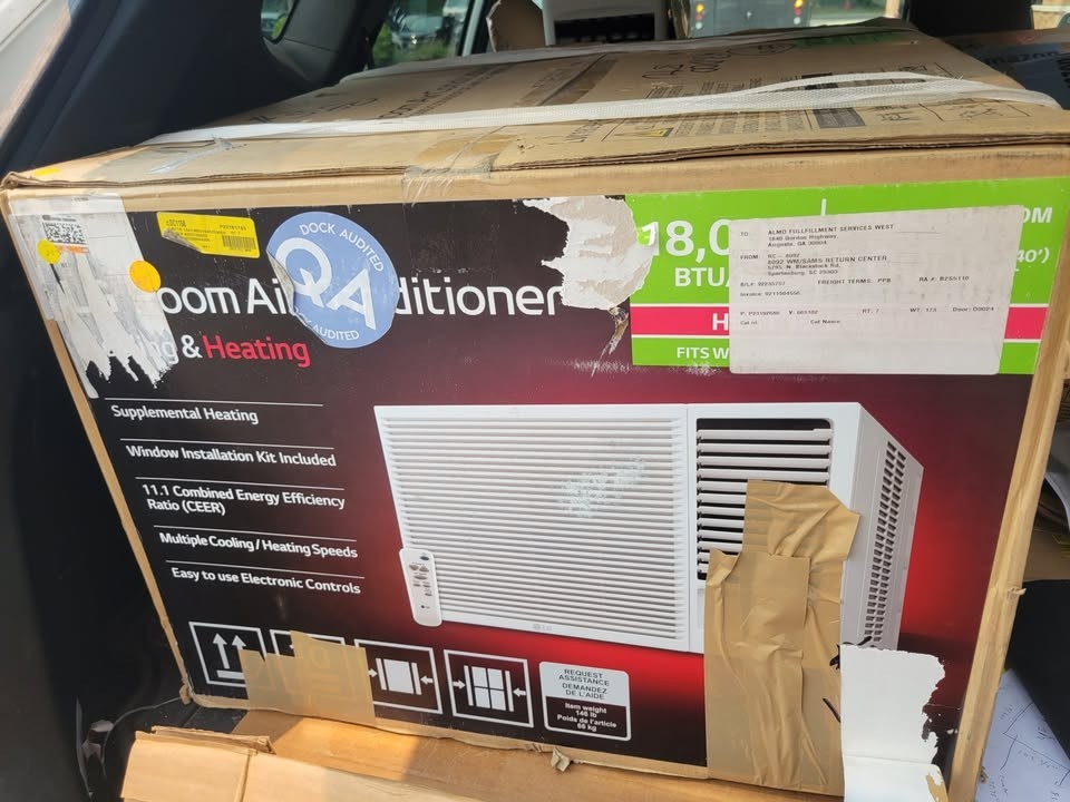 LG LW1823HR 18000 BTU Window AC w/ Heat, Remote, Timer, 230V White – Pickup Only