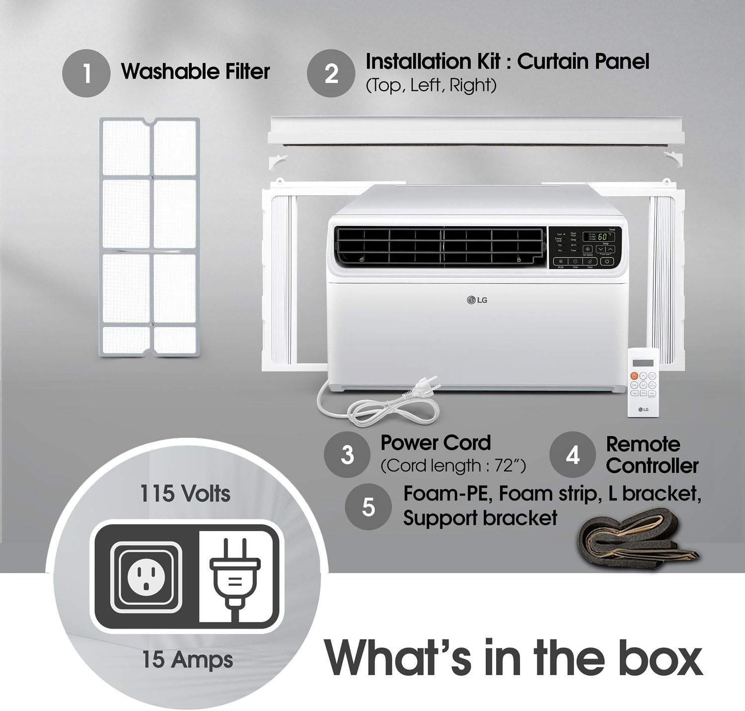 LG 12,000 BTU Dual Inverter Smart Window Air Conditioner, Cools 550 Sq. Ft. 115V