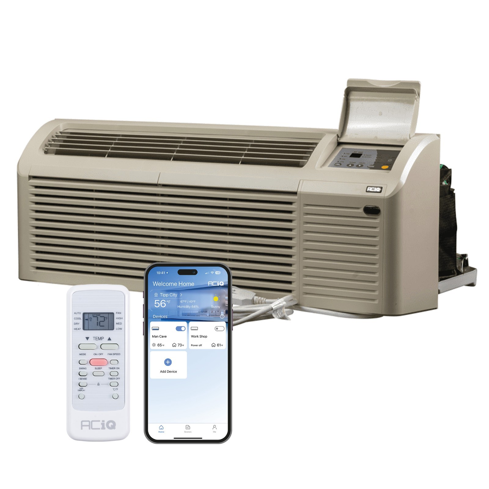 ACiQ 15000 BTU Inverter PTAC Heat Pump Air Conditioner Unit & 3.5KW Heater – R32