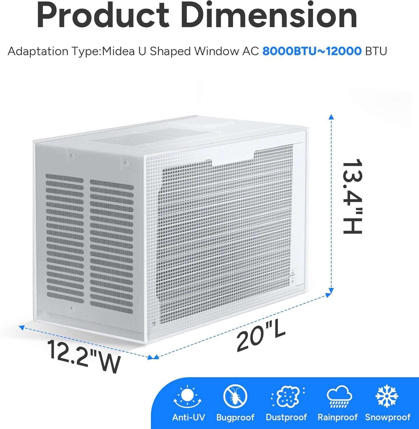 Air Conditioner Mesh Cover Midea U Shaped AC 8000BTU 10000BTU 12000BTU