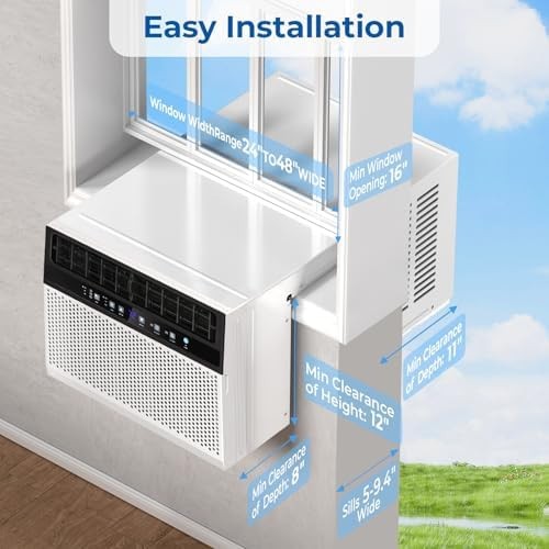 Electactic U-shaped Window Air Conditioner,AC Window Unit Cools Up 550 Sq.ft,…