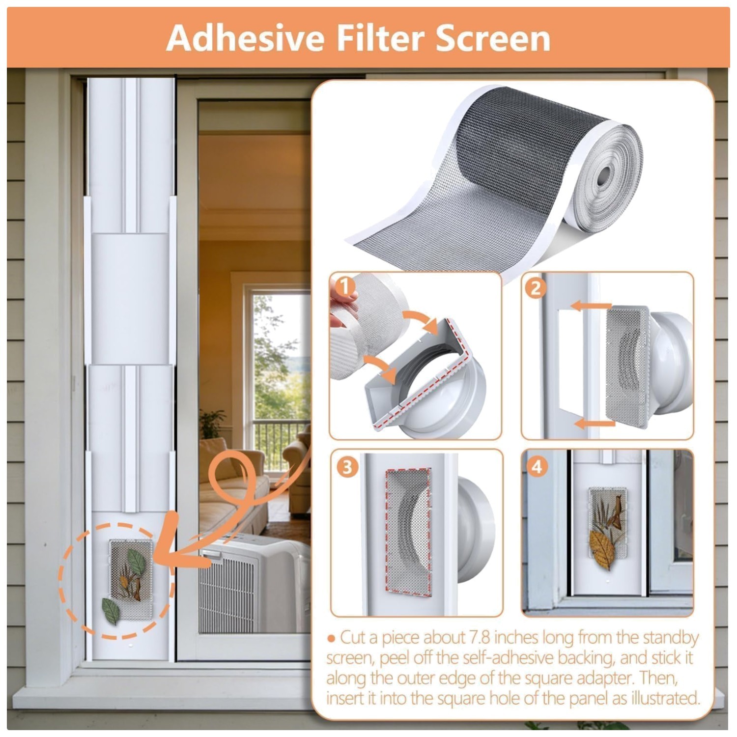 Portable AC Sliding Door Vent Kit – Max 95″