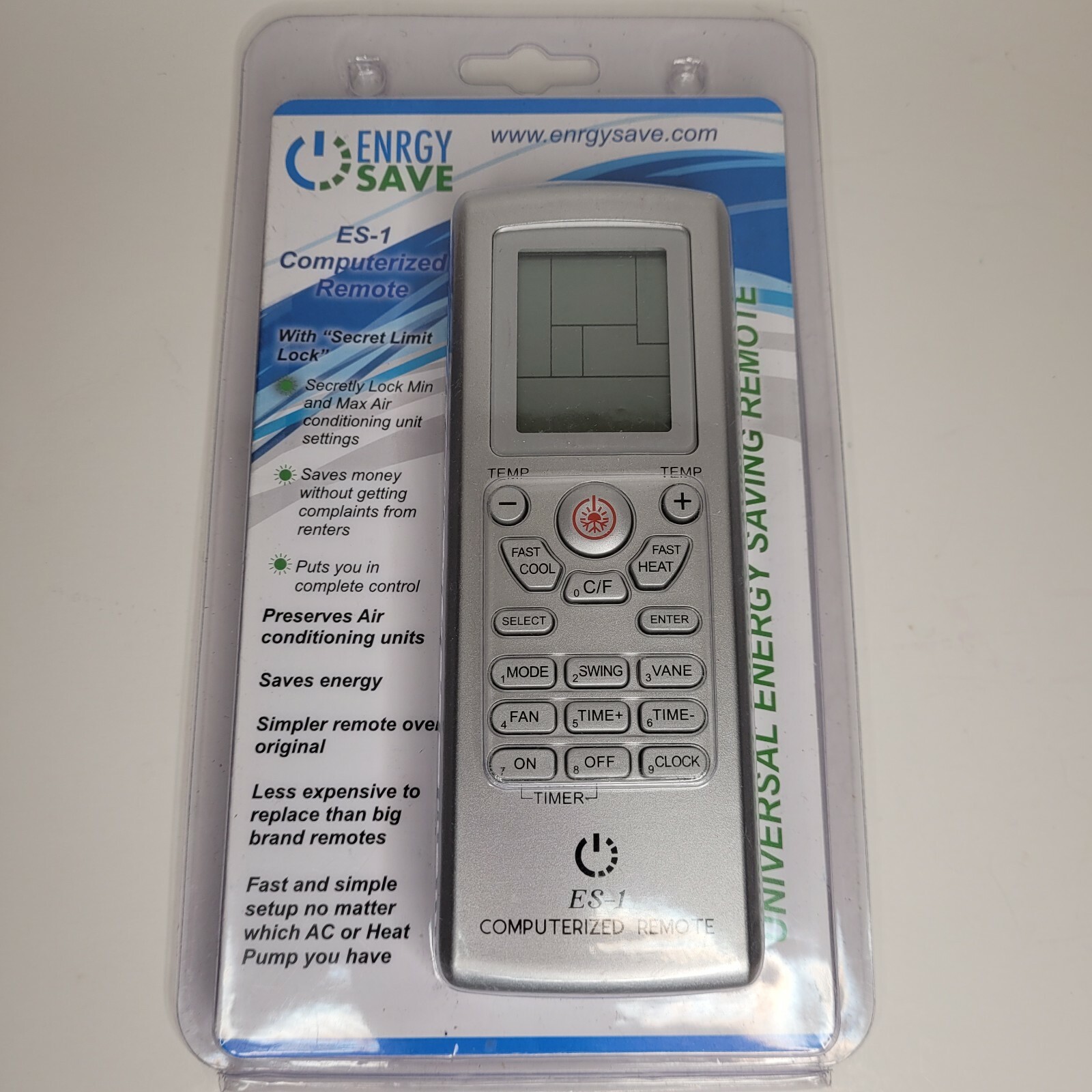 ENRGY SAVE ES-1 Universal Remote For A/C & Heat Pump Lot (Set of 2) New Sealed