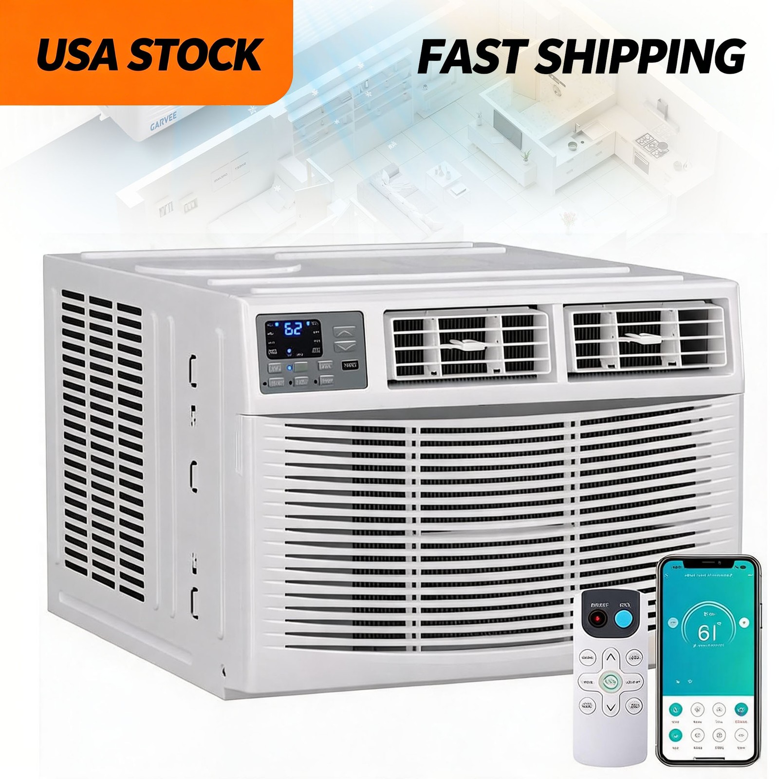 8000 BTU Window Air Conditioner 115V w/ Heat Window AC WIFI Remote App Control