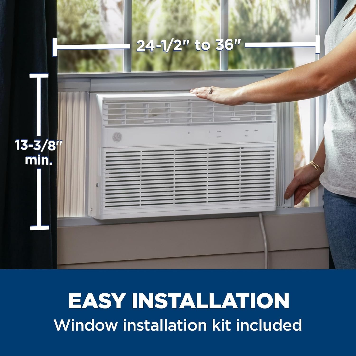 Window Air Conditioner 8000 BTU Wi-Fi Enabled Energy-Efficient Cooling Medium