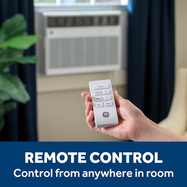 GE Medium Room Window Air Conditioner with Heater, Remote Included 8000-BTU