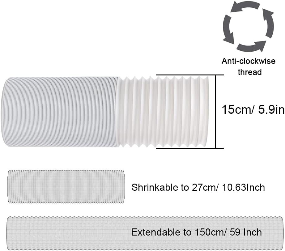 59 Inch Air Conditioner Hose Kit – Fits All Portable Units Effortlessly