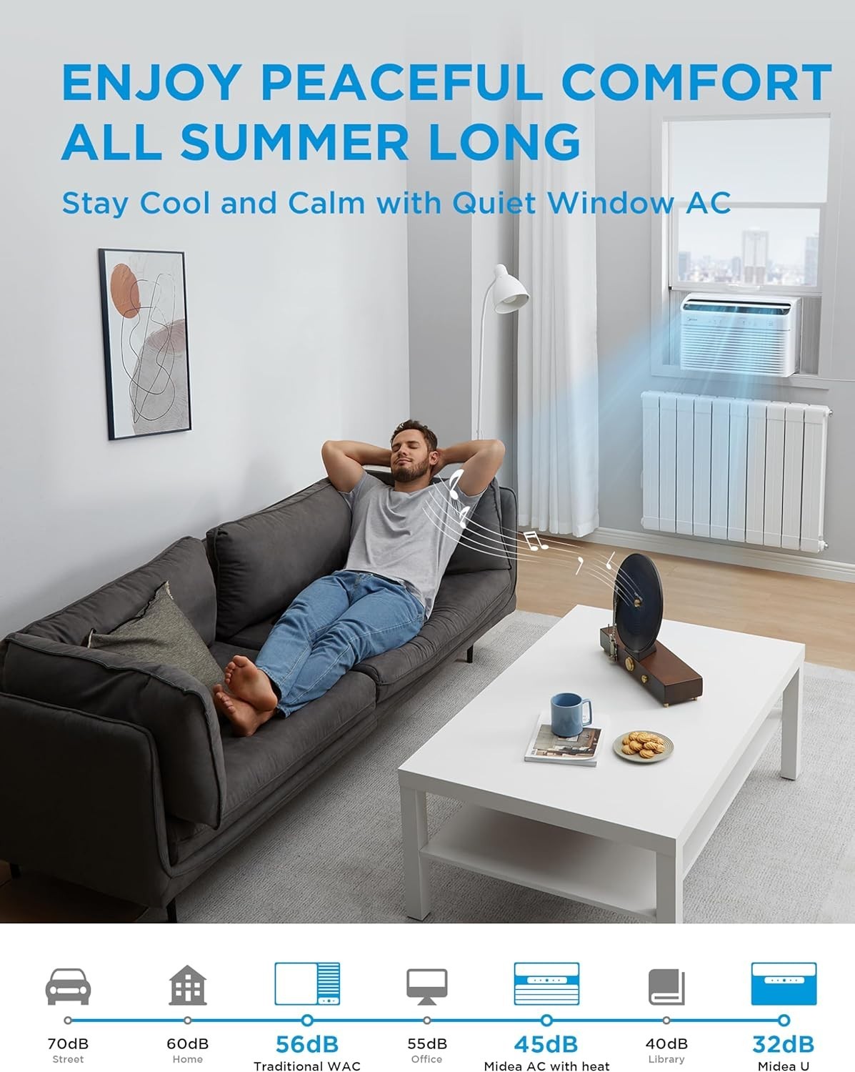12,000 BTU Inverter AC with Heat & Dehumidifier – Cools Large Rooms Efficiently