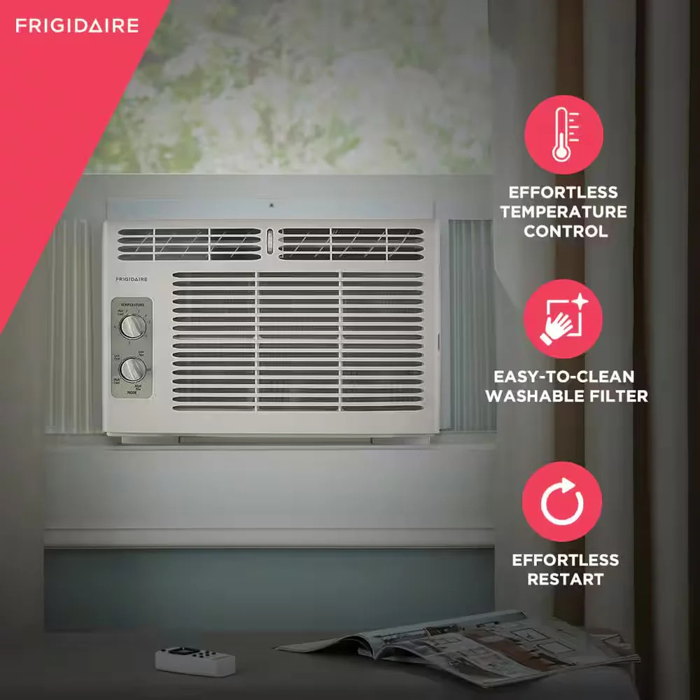 Frigidaire 5000 BTU Window Air Conditioner 150 sq ft 115V White FFRA051WAE