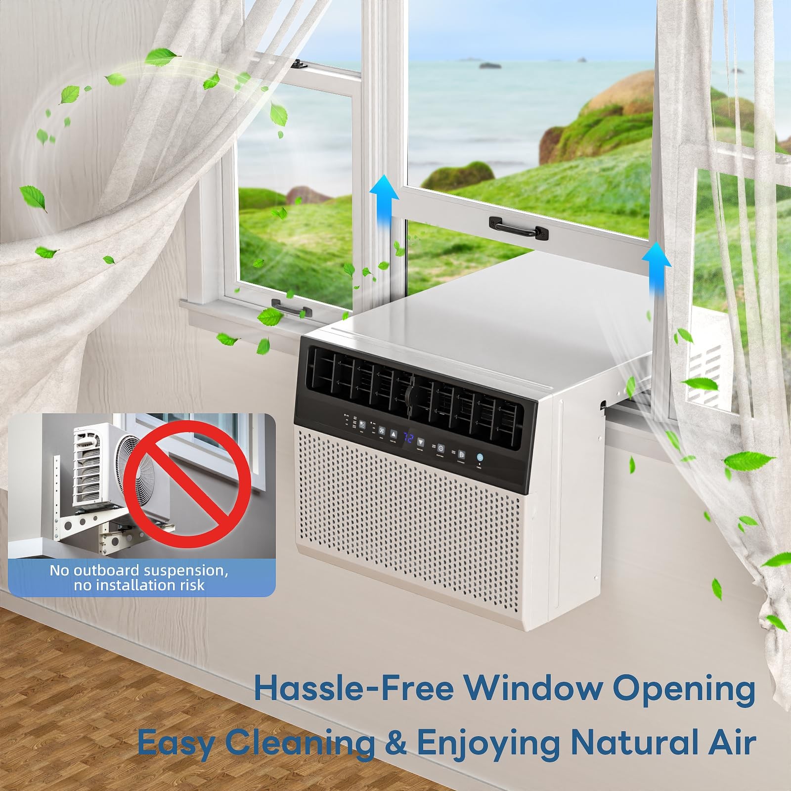 ZAFRO 10000 BTU U Shaped Window Air Conditioner Cools up to 450 Sq Ft, 6in1 W…