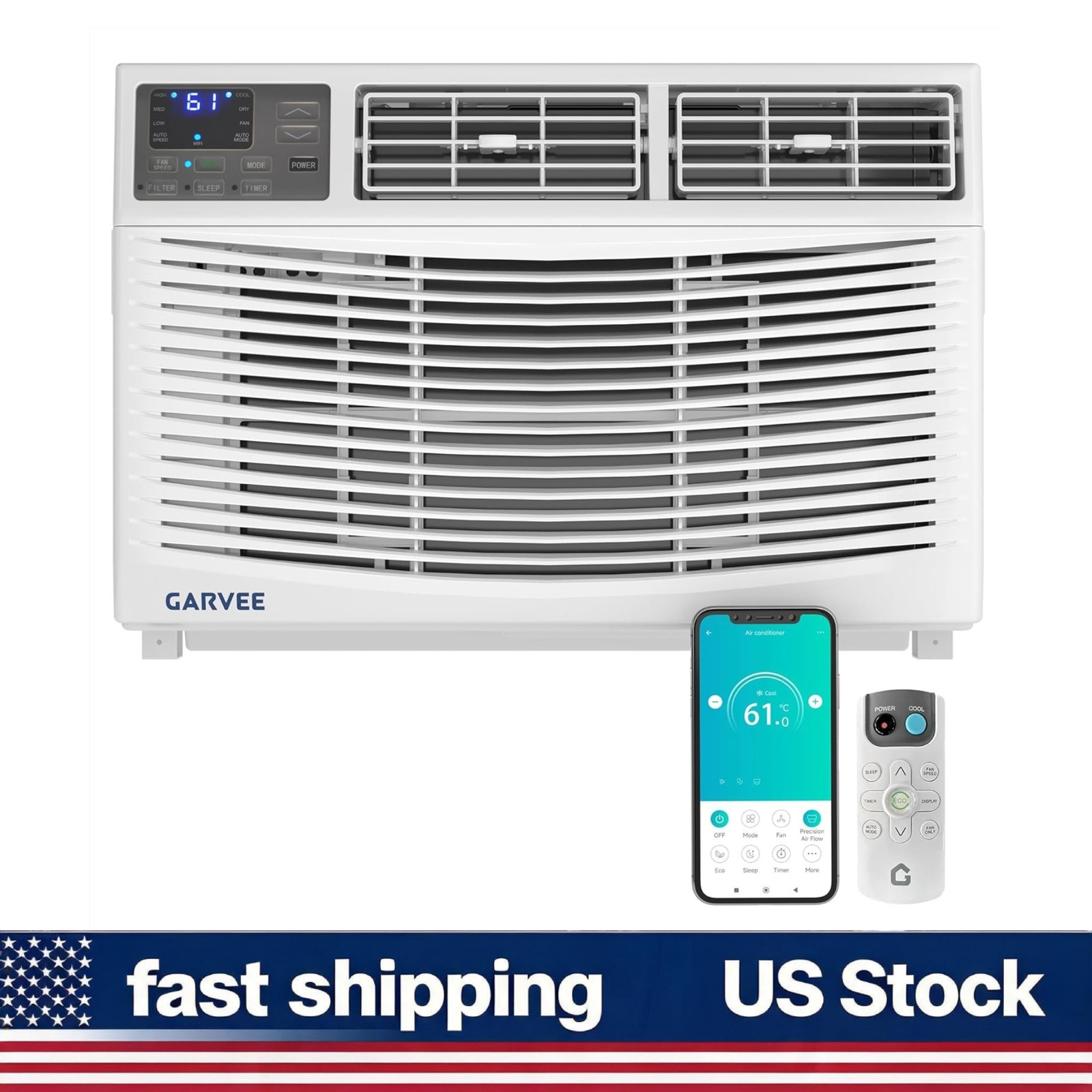 Window Air Conditioner 10000 BTU Remote 3 Cooling Speeds and Fan