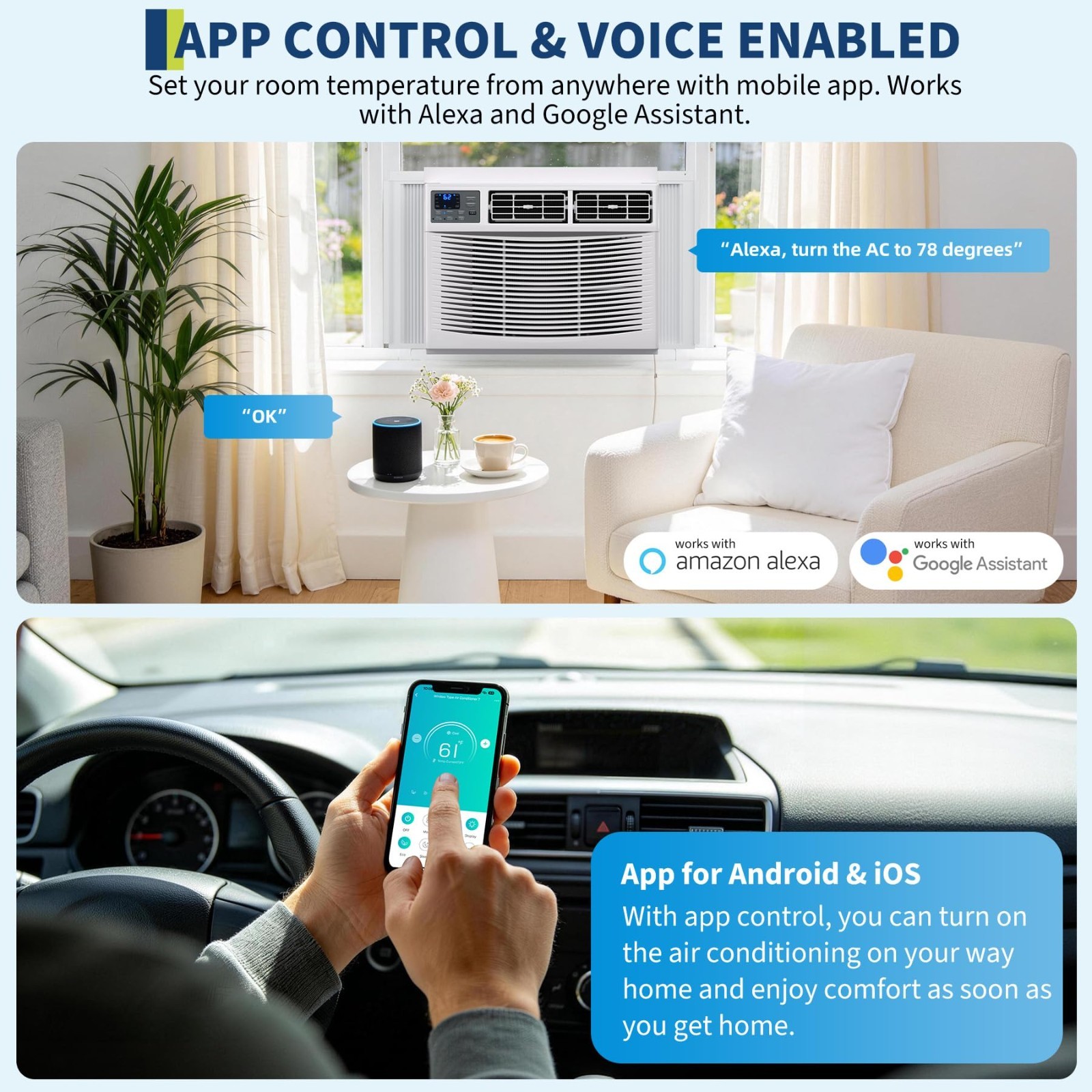 18000 BTU Window Air Conditioner & Heater Combo WiFi Remote/App/Voice Control