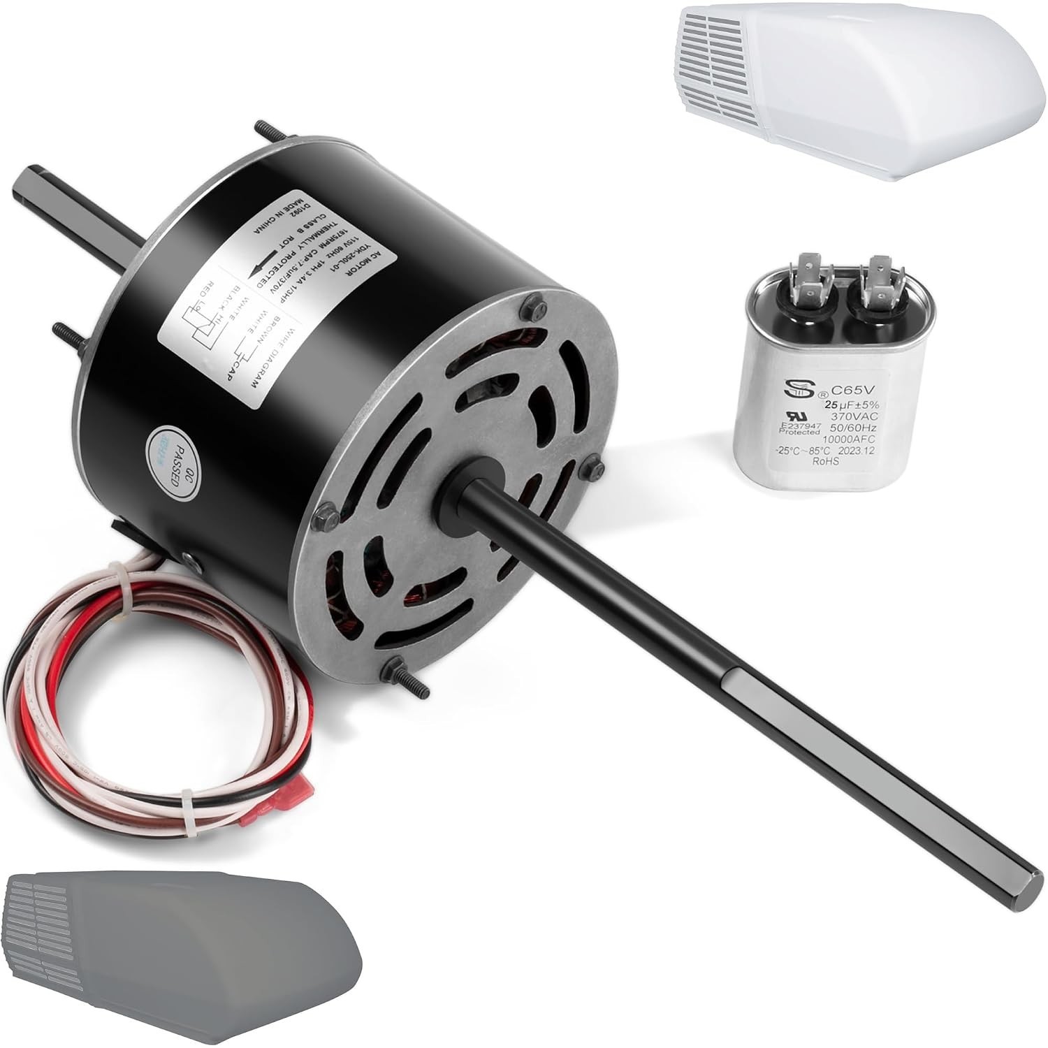 RV AC Motor with Capacitor, Direct Replacement, 1/3 HP/`