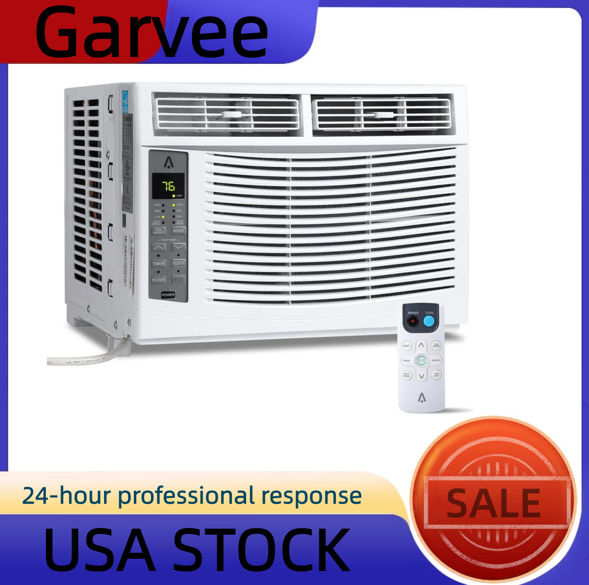 6000 BTU Window AC Unit, Quiet 50dB, Efficient Cooling, Remote Control, No WiFi
