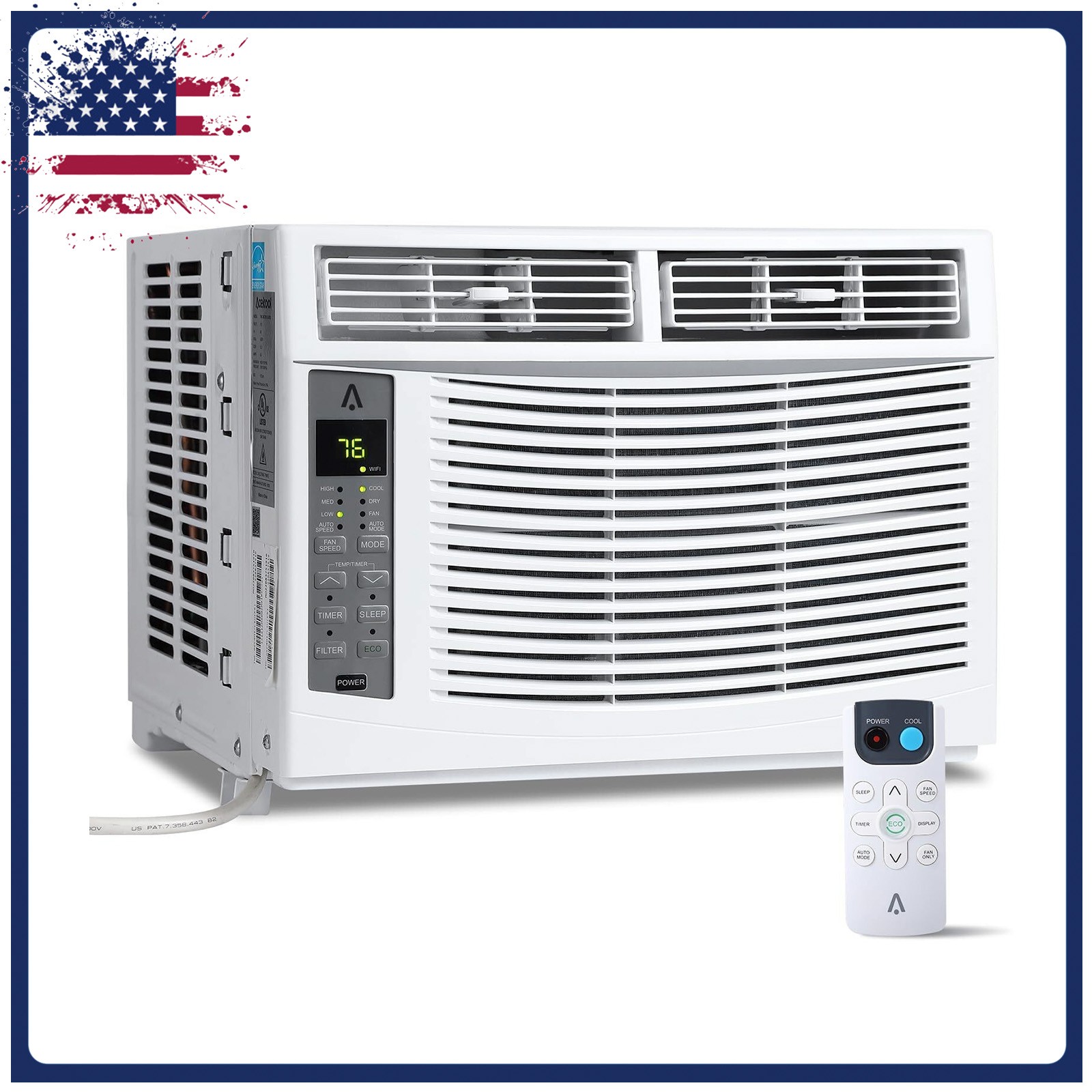6000 BTU Window Air Conditioner Efficient Cooling up to 250 Sq.Ft No Wi-Fi