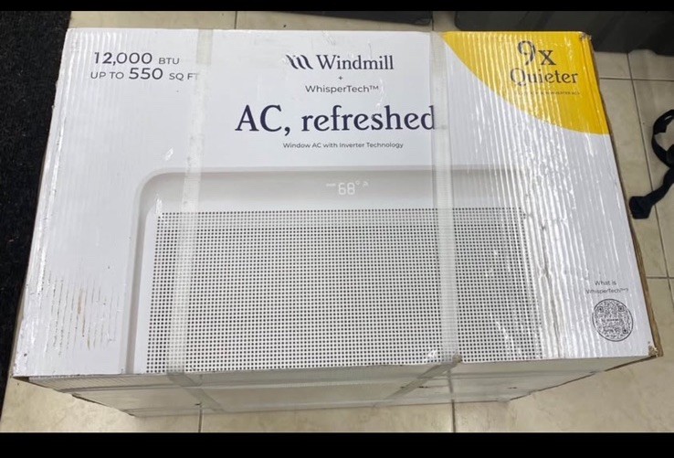 Windmill 12,000 BTU Window Air Conditioner W/ WhisperTech, Remote Control