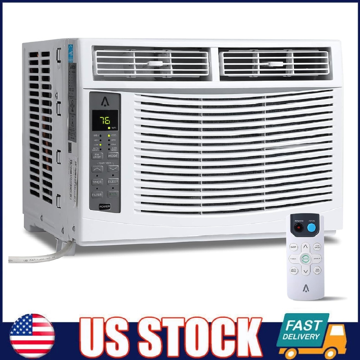 6000 BTU Window Air Conditioner ,Quiet AC Unit with Remote Control ,350 Sq.ft.