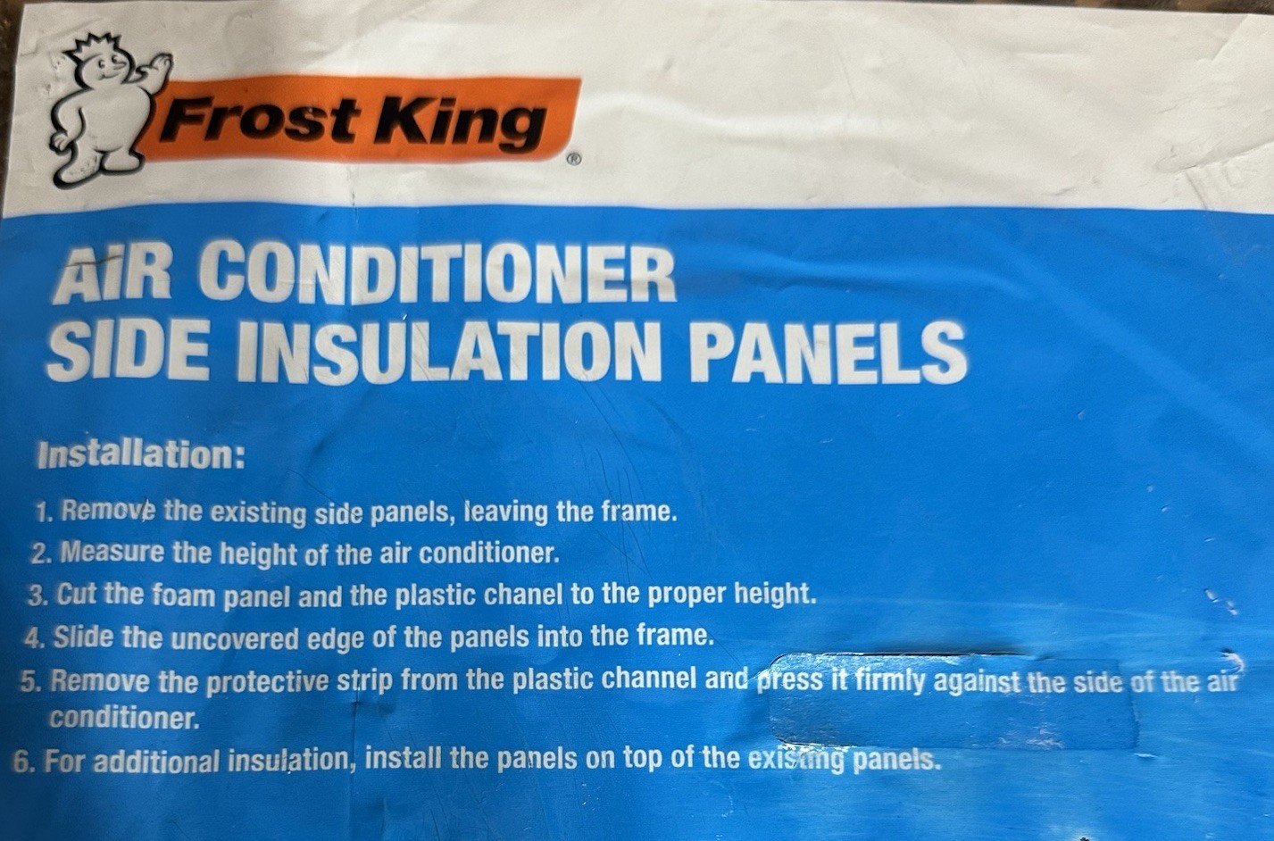 Frost King Window Air Conditioner Foam Side Insulation AC14 2-Panels 18x9x7/8”