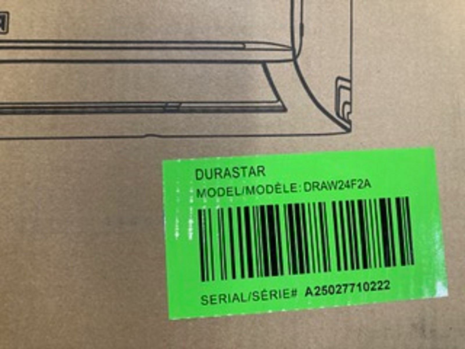 Durastar DRAW24F2A Wall‑Mounted 24,000 BTU Mini‑Split Indoor Unit