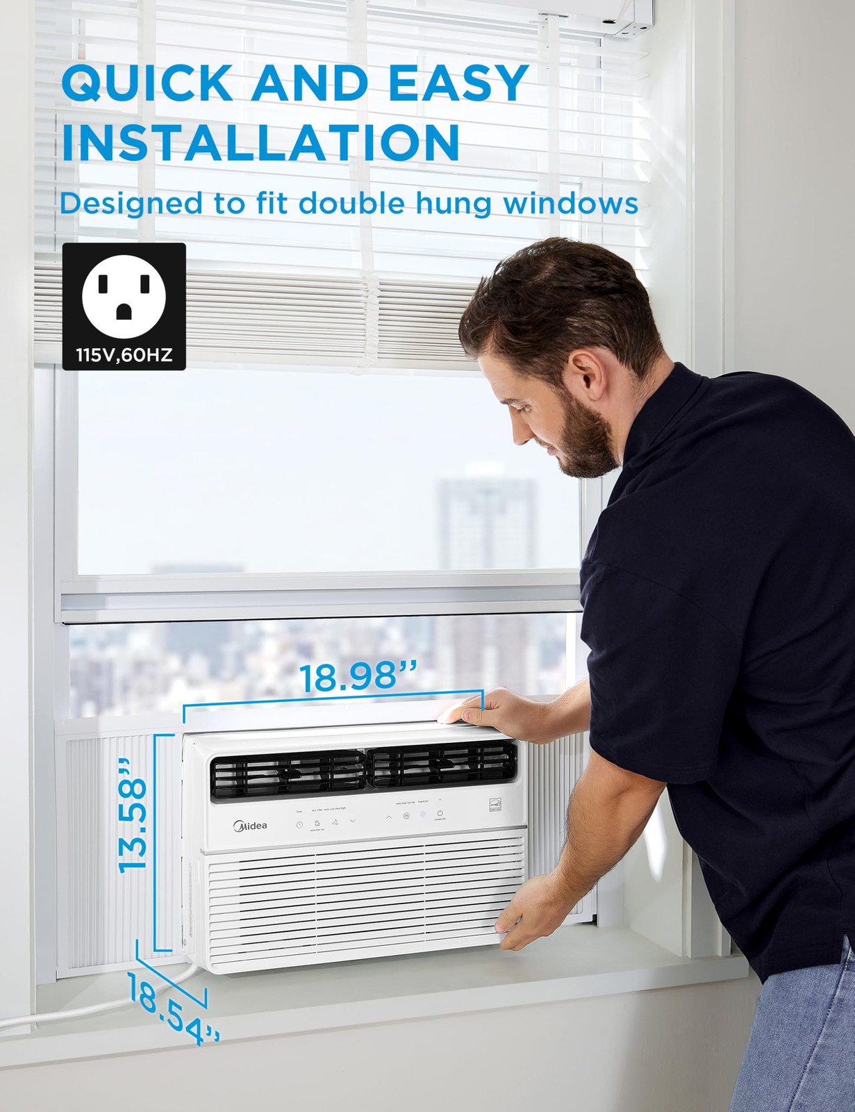 Midea 8,000 BTU Smart Inverter Window Air Conditioner with APP, Alexa Control…
