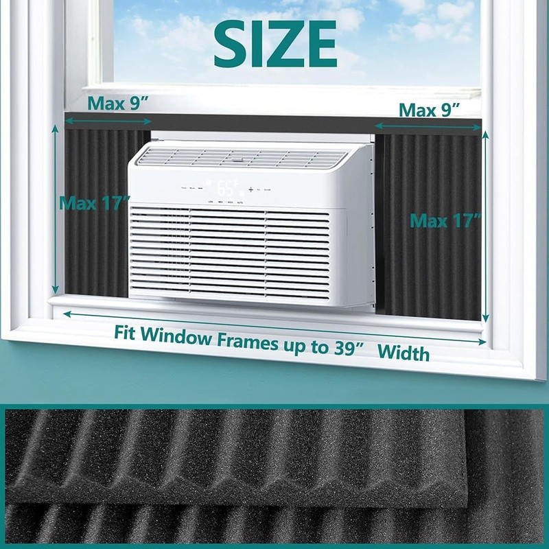 AC Window Foam Panel Insulation Kit Noise Reduction Seal 5000-22000BTU Units New