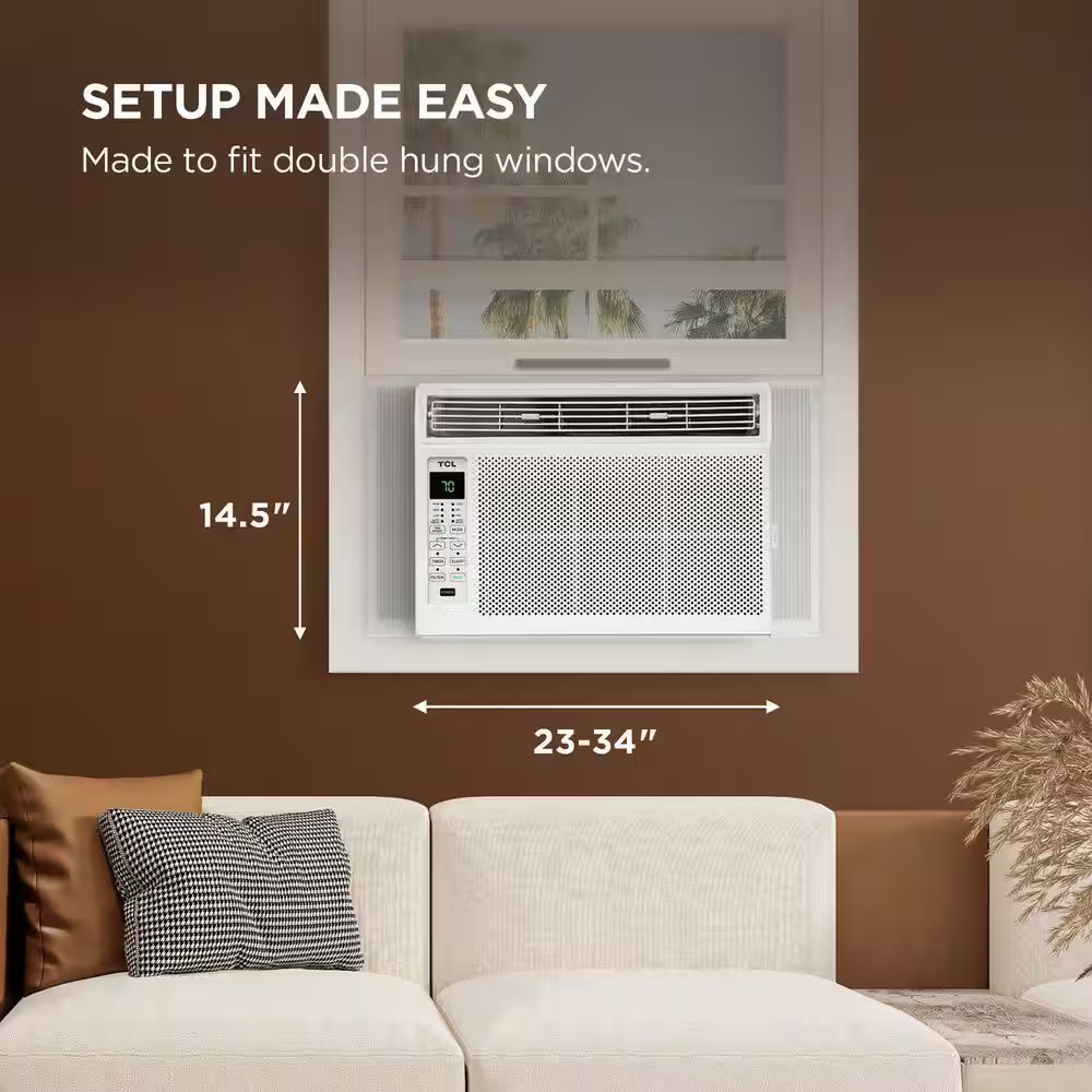6,000 BTU (DOE) Window Air Conditioner Cools 250 Sq. Ft. with Remote in White