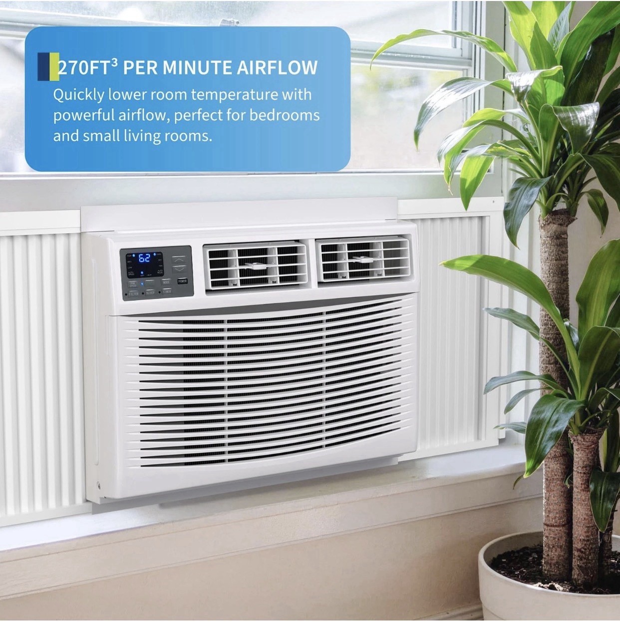 12000 BTU Window Air Conditioner with Heat Window AC WIFI Remote App Control
