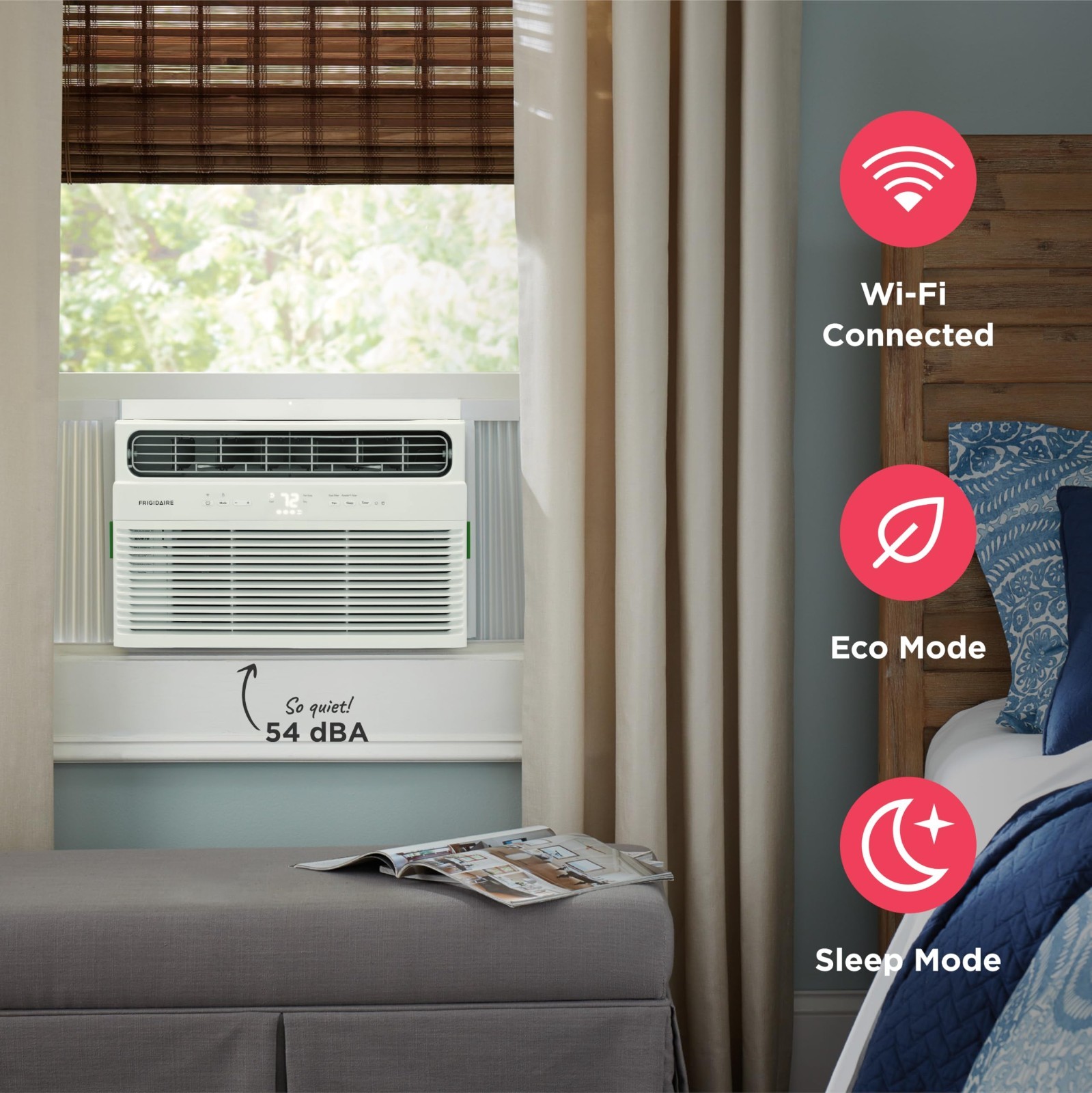 Frigidaire FHWW084TE1 8000 BTU Smart Window Air Conditioner Wi-Fi Remote