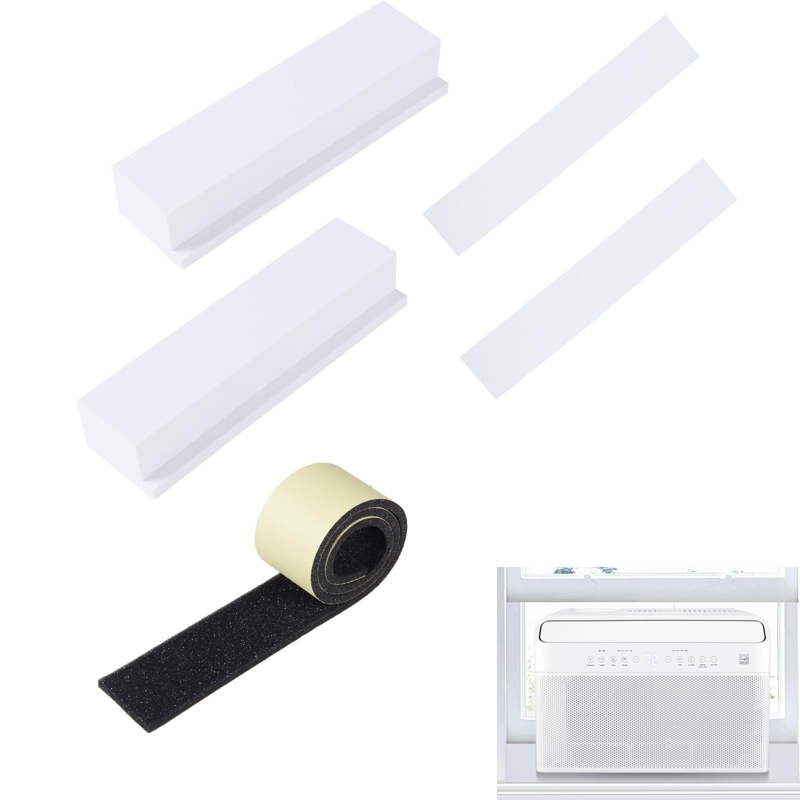 5 Pack Foam Block for U-Shaped Window AC Installation with Weather Seal Strip