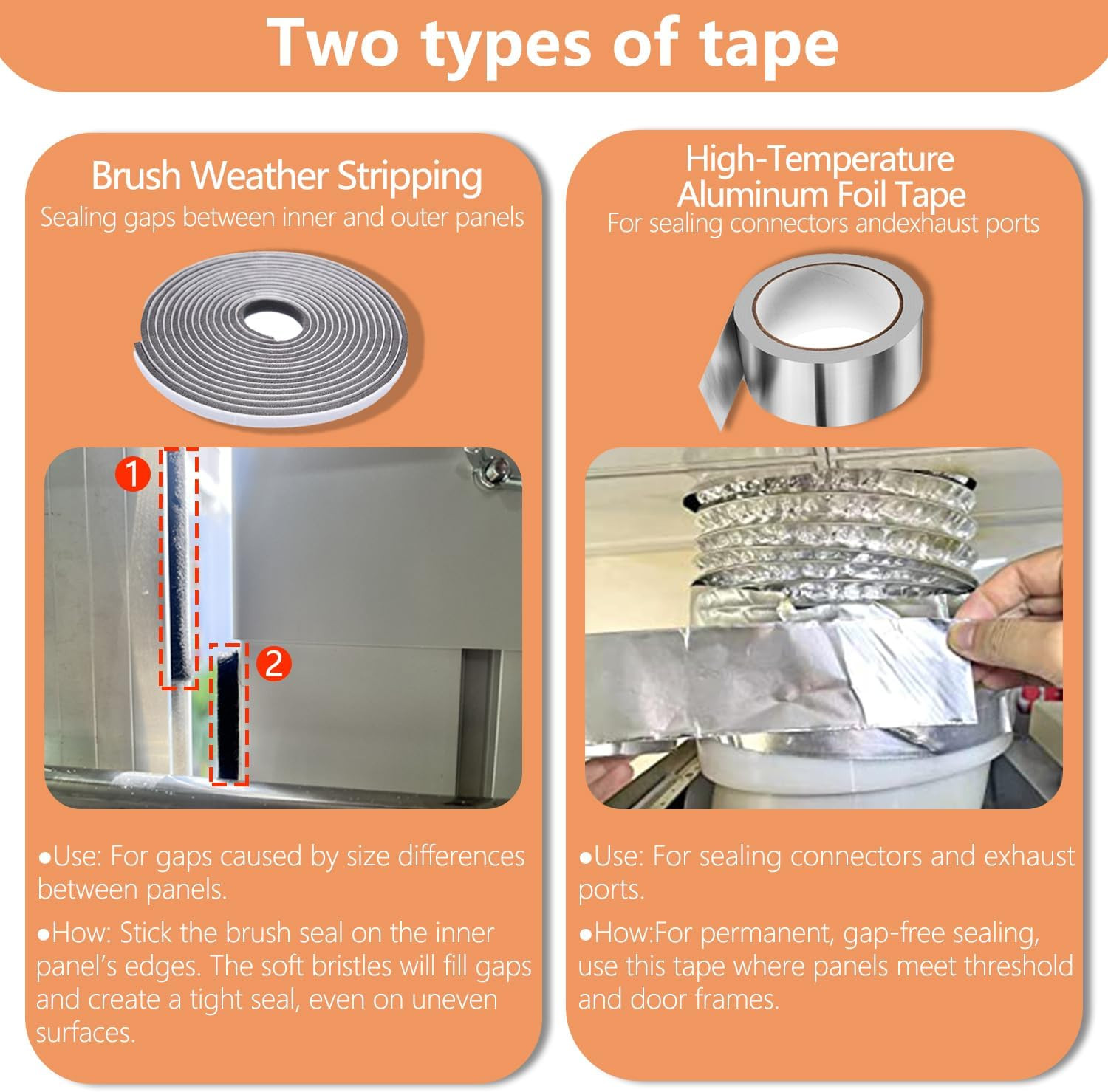 Dual Hose Portable Air Conditioner Window Vent Kit 26-62″ Adjustable with 2 Univ