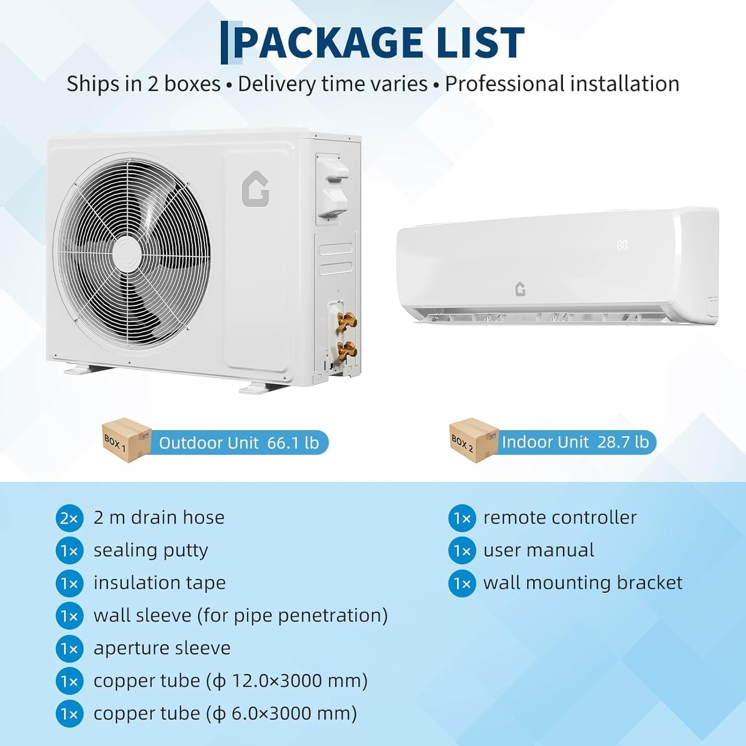 18000 BTU 19 SEER2 Ductless Mini Split Wall-Mounted Air Conditioner & Heater