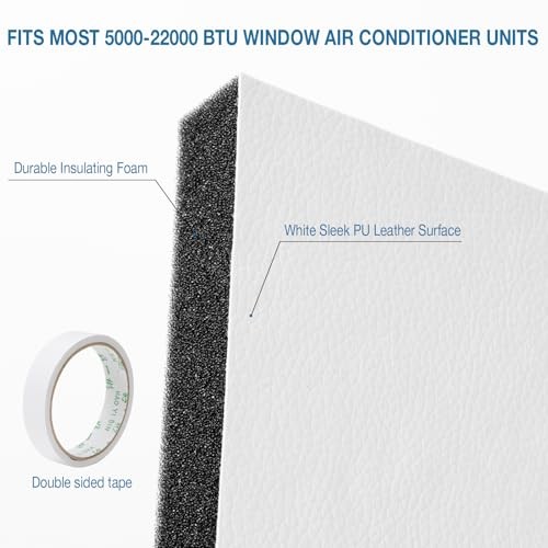 Air Conditioner Foam Insulation Window Kit 2 Pack, AC Side Panels Kits, White