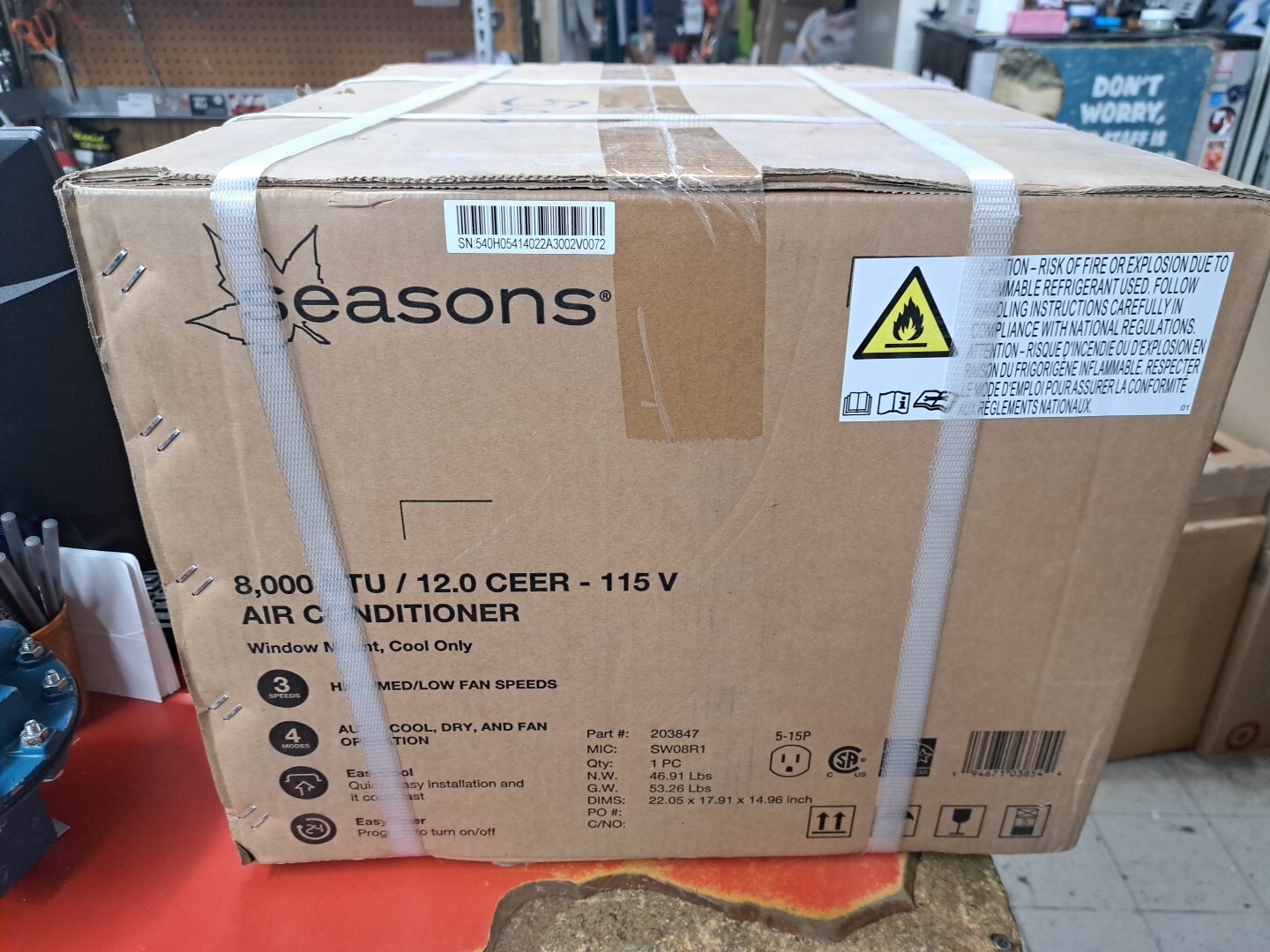 Seasons 8,000 BTU 115-Volt Window Air Conditioner Only in White